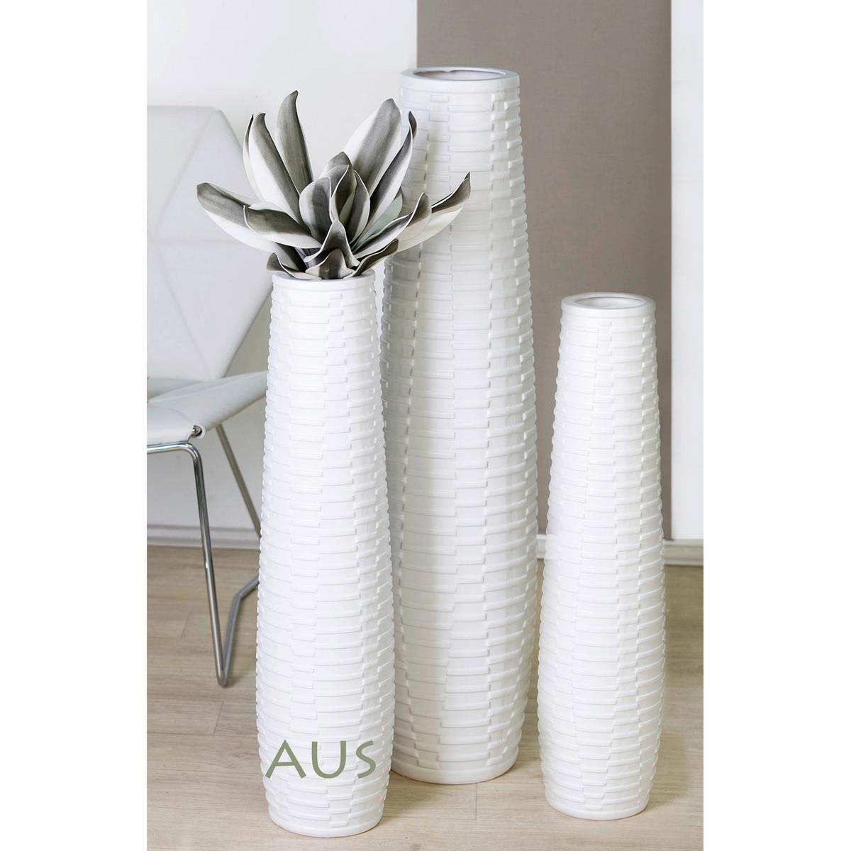 Vase Catania Weiß - Weiß, Basics, Keramik (16/57/16cm)