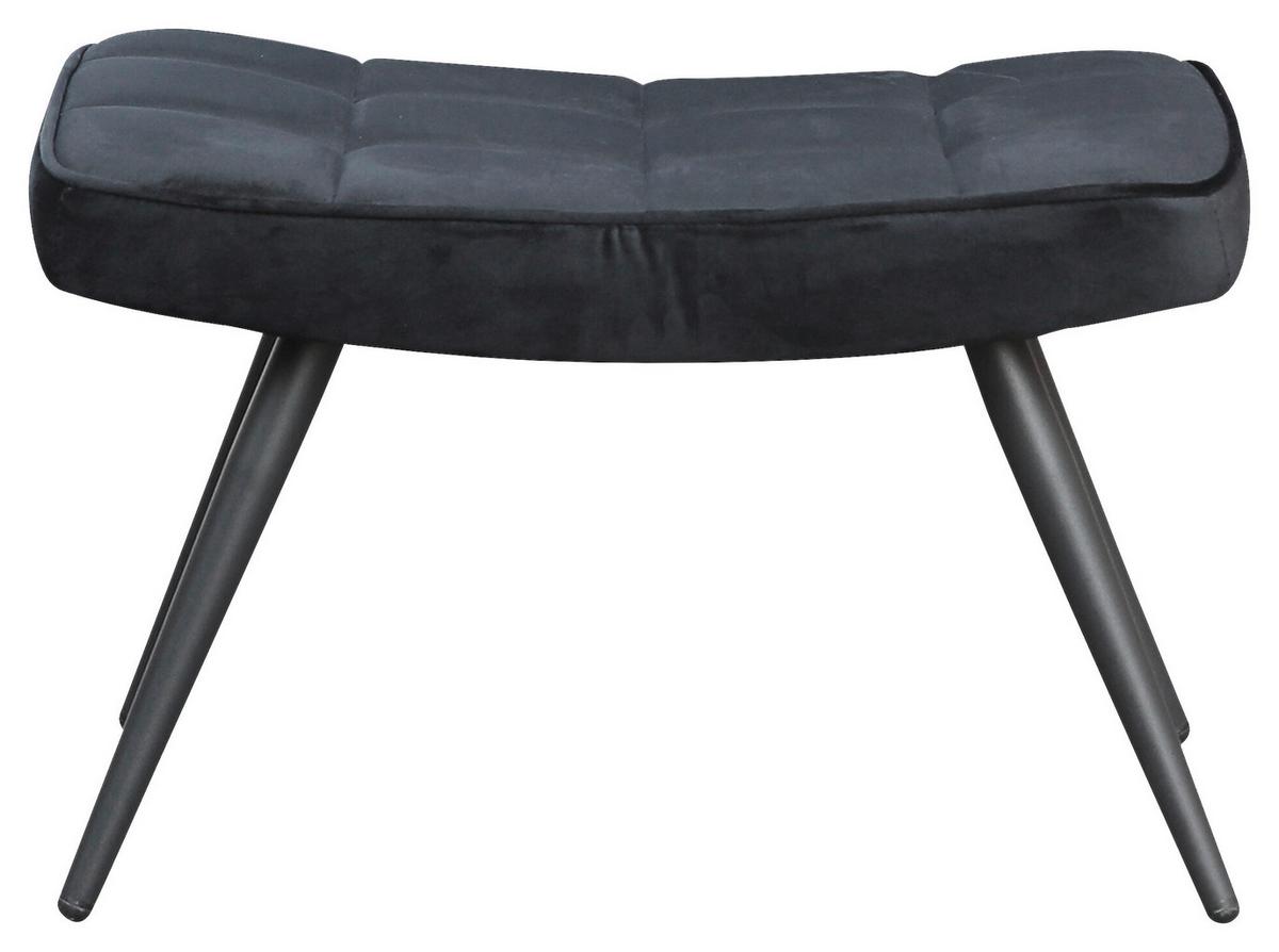 Hocker Uta Schwarz Samt - Schwarz, MODERN, Holzwerkstoff/Textil (60/39/41cm) - MID.YOU