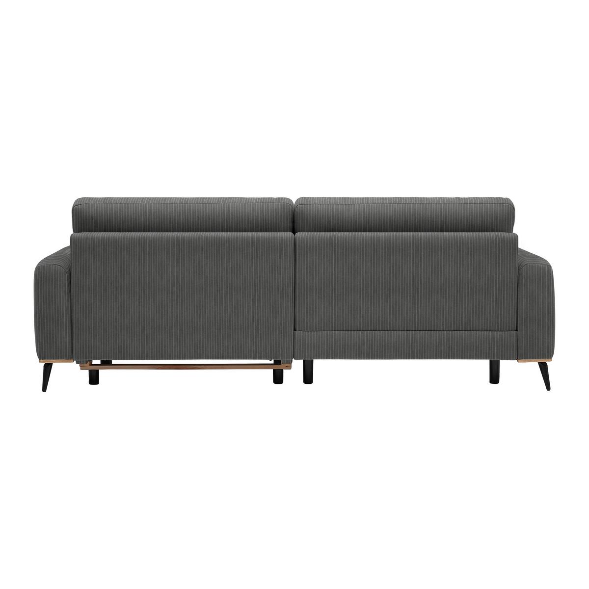 Wohnlandschaft Romeo Graphitfarben - Graphitfarben/Schwarz, KONVENTIONELL, Textil/Metall (167/87/234cm) - Zandiara