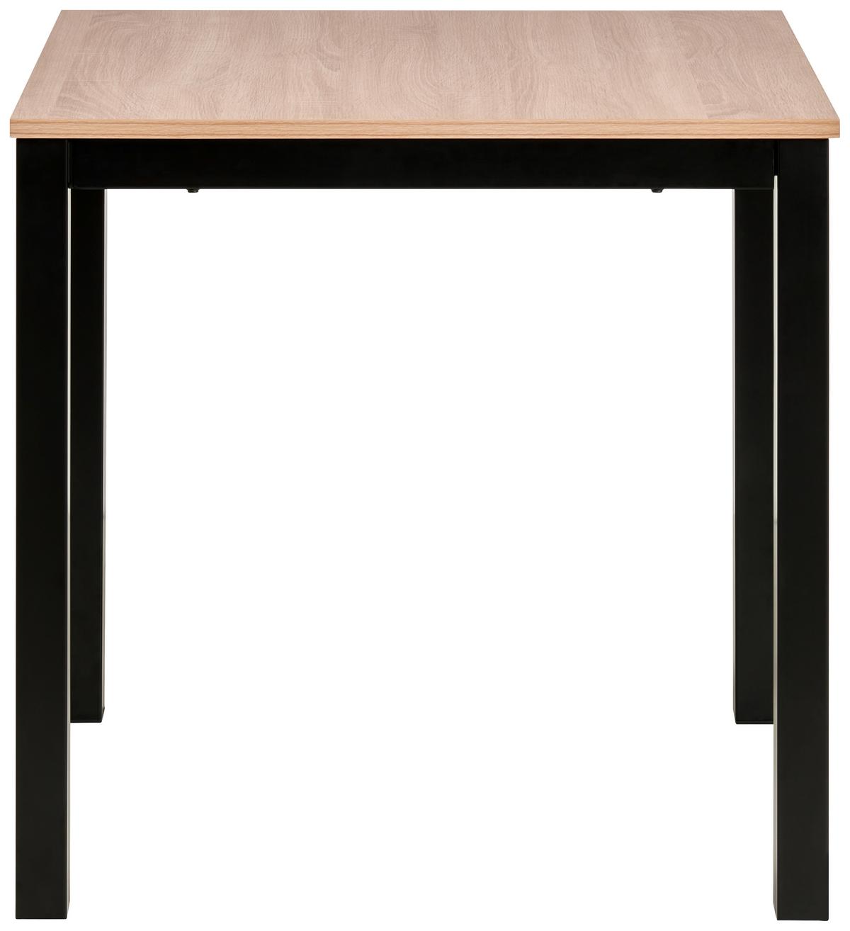 STÓŁ DO JADALNI GINA  AZ - czarny/kolor dębu sonoma, Konventionell, materiał drewnopochodny/metal (80-120/76/70cm) - MID.YOU