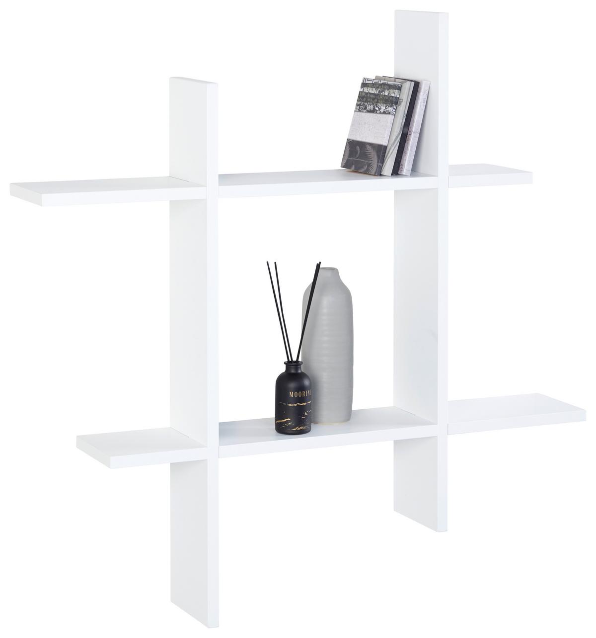 Wandregal in Weiss - Weiss, Modern, Holzwerkstoff (80/80/15cm) - Mömax