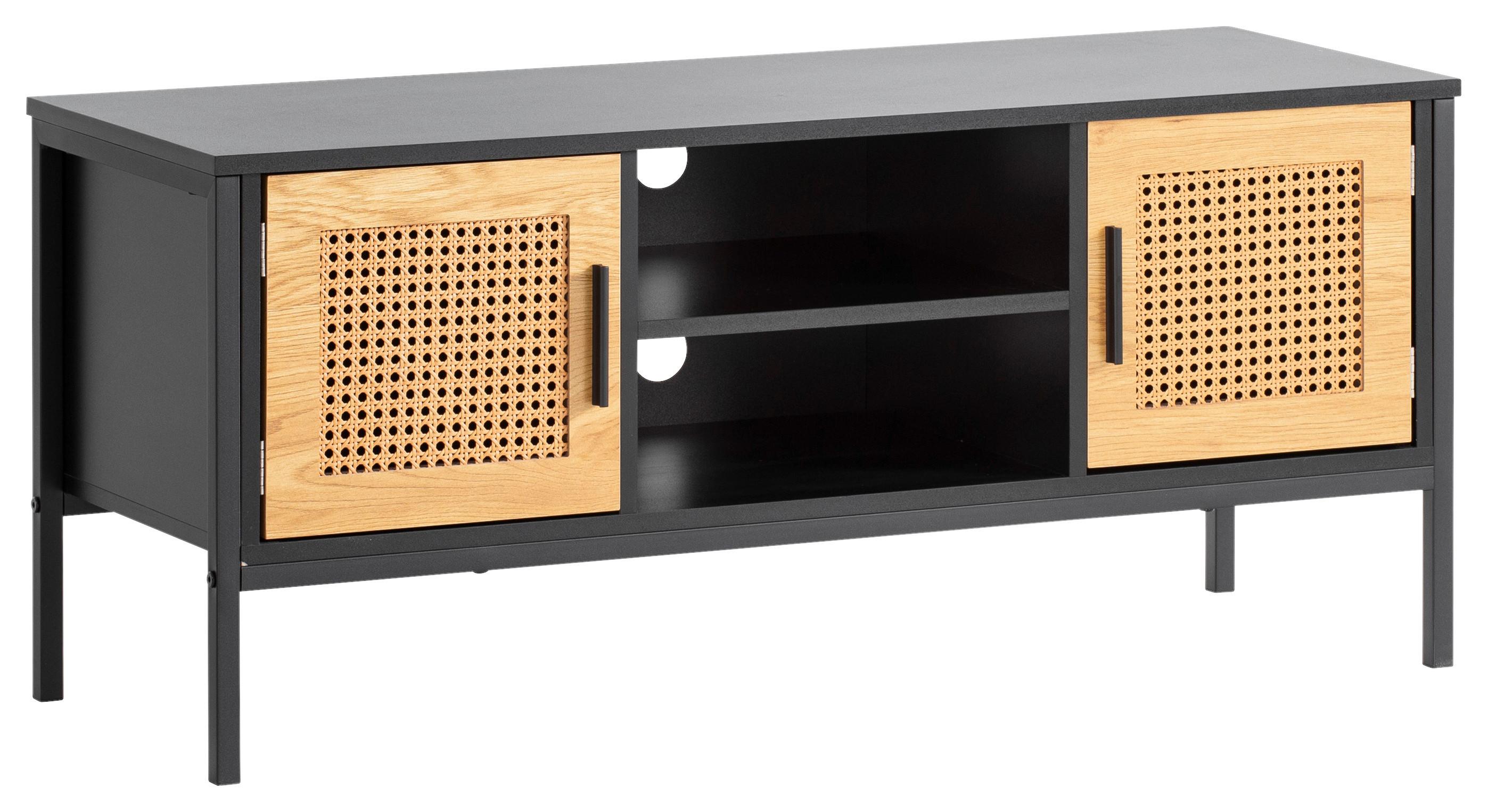 Lowboard Wl6.831 - Schwarz/Braun, Konventionell, Holzwerkstoff/Metall (110/48/40cm) - Livetastic