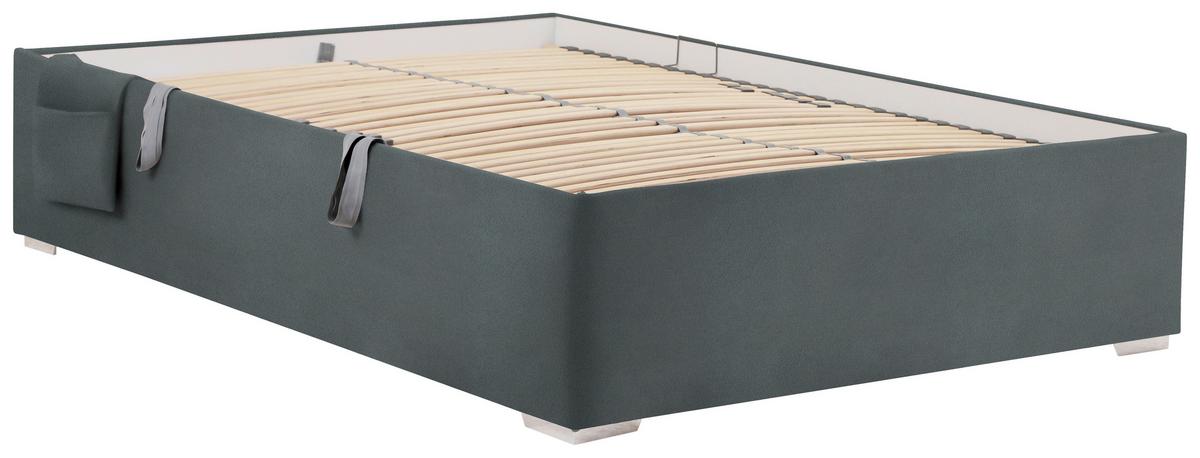 Bett Remi Graphitfarben ca. 120x200cm - Chromfarben/Graphitfarben, KONVENTIONELL, Holz/Kunststoff (120/200cm) - Mömax