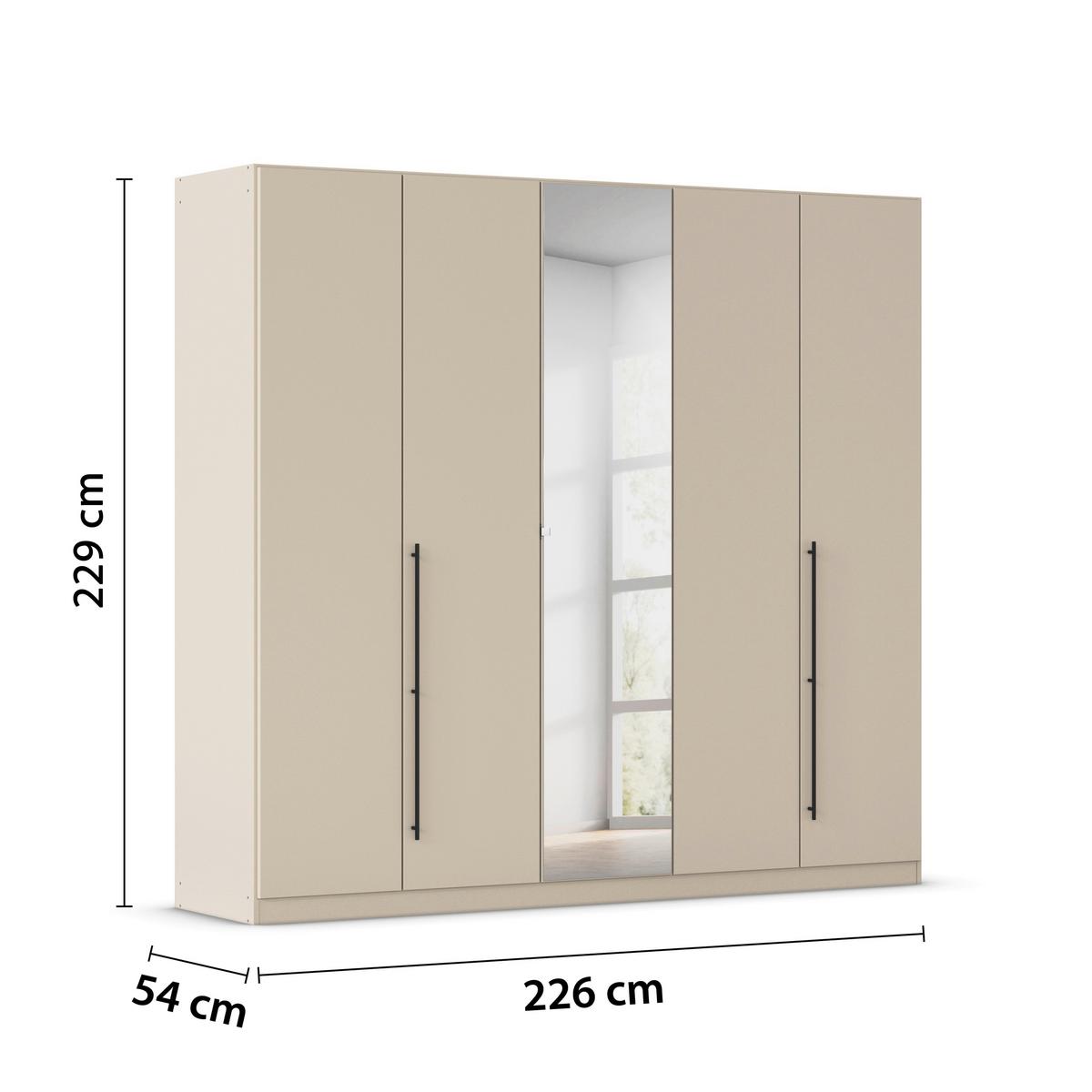 Șifonier Safari - șampanie, Konventionell, material pe bază de lemn (226/229/54cm)