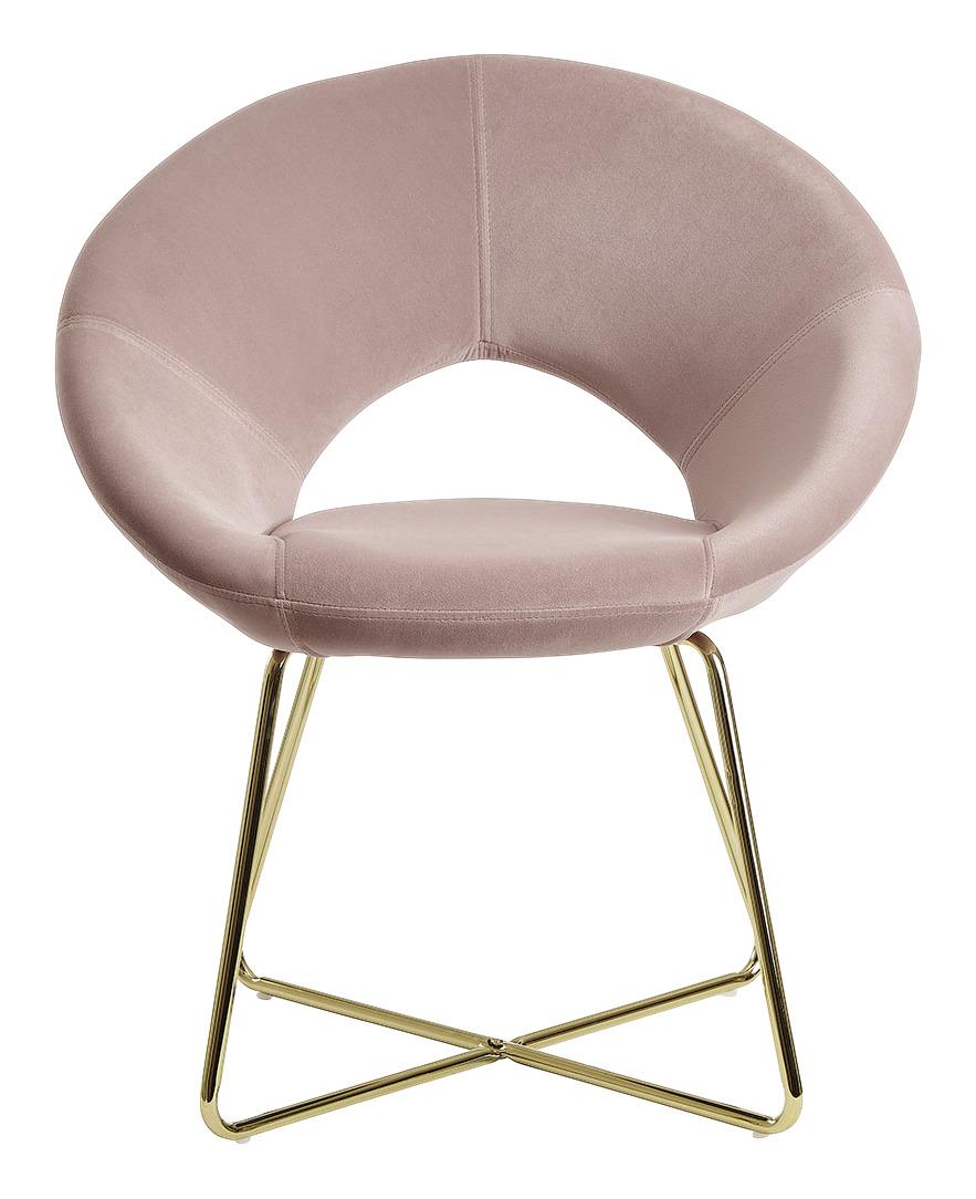 Armlehnstuhl "WL6.189" rosa - Goldfarben/Rosa, MODERN, Textil/Metall (57/83/60cm) - MID.YOU