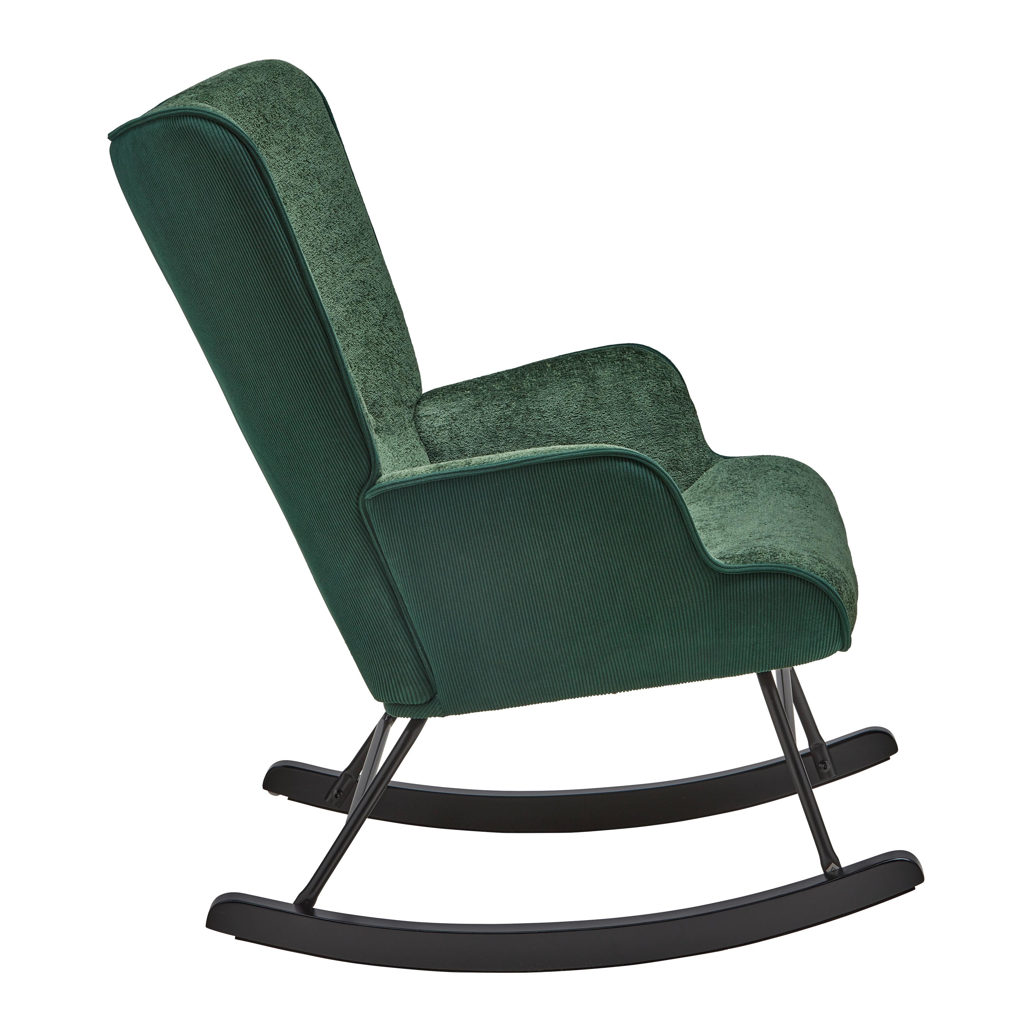 GUNGFÅTÖLJ ROCK - grön/svart, Modern, metall/trä (66/90/77cm) - Mömax