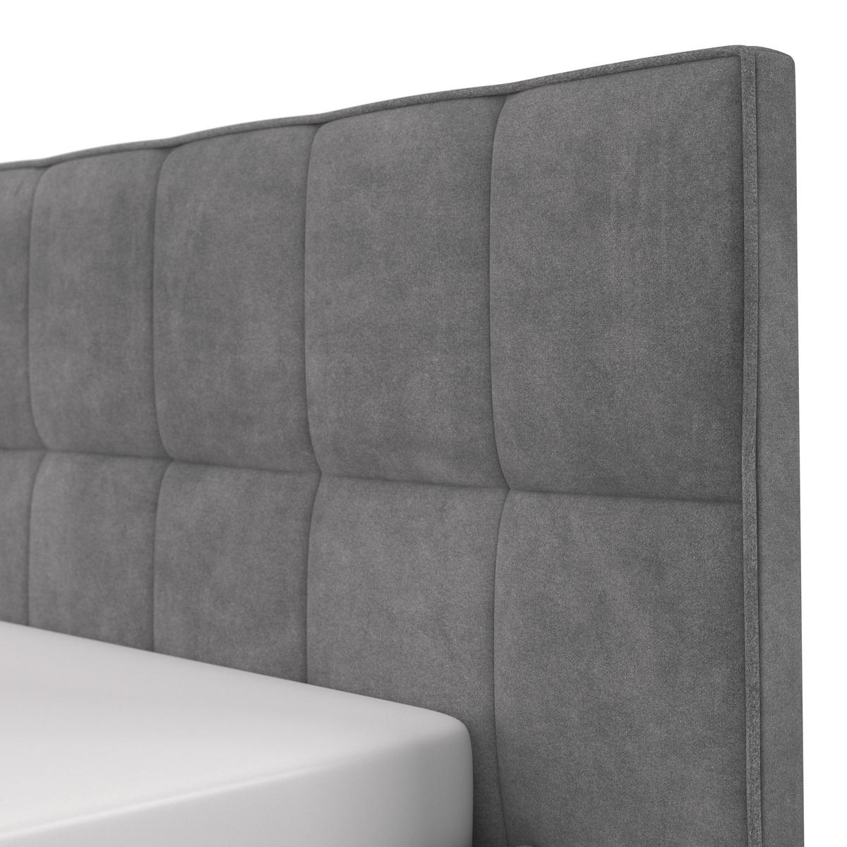 Pat tapițat Valeria cca 180X200 cm gri - gri, Modern, lemn/textil (180/200cm) - Bessagi Home