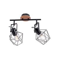 Deckenleuchte Jaro max. 60 Watt - Schwarz, Natur, Holz/Metall (61/28/31cm)