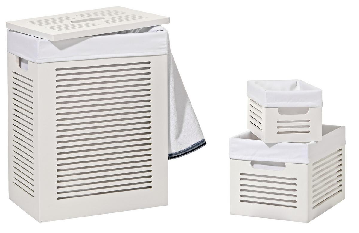 KOSZ DO REGAŁU HSQ12-3RECT 'L' - biały, Design, drewno (36/25/23cm) - Landscape