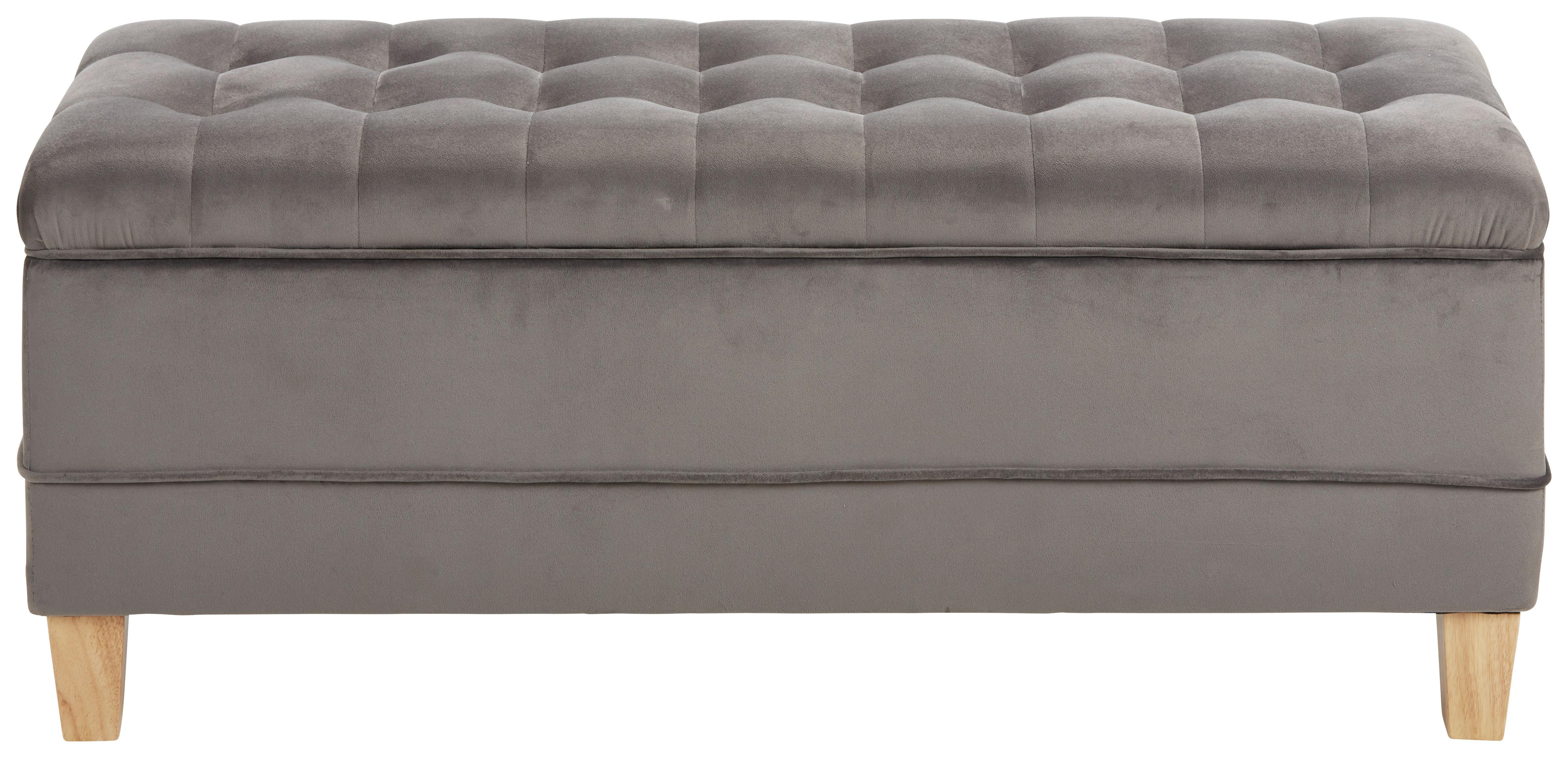 Sitzbank in Grau/Naturfarben - Naturfarben/Grau, MODERN, Holz/Textil (110/45/42cm) - Mömax
