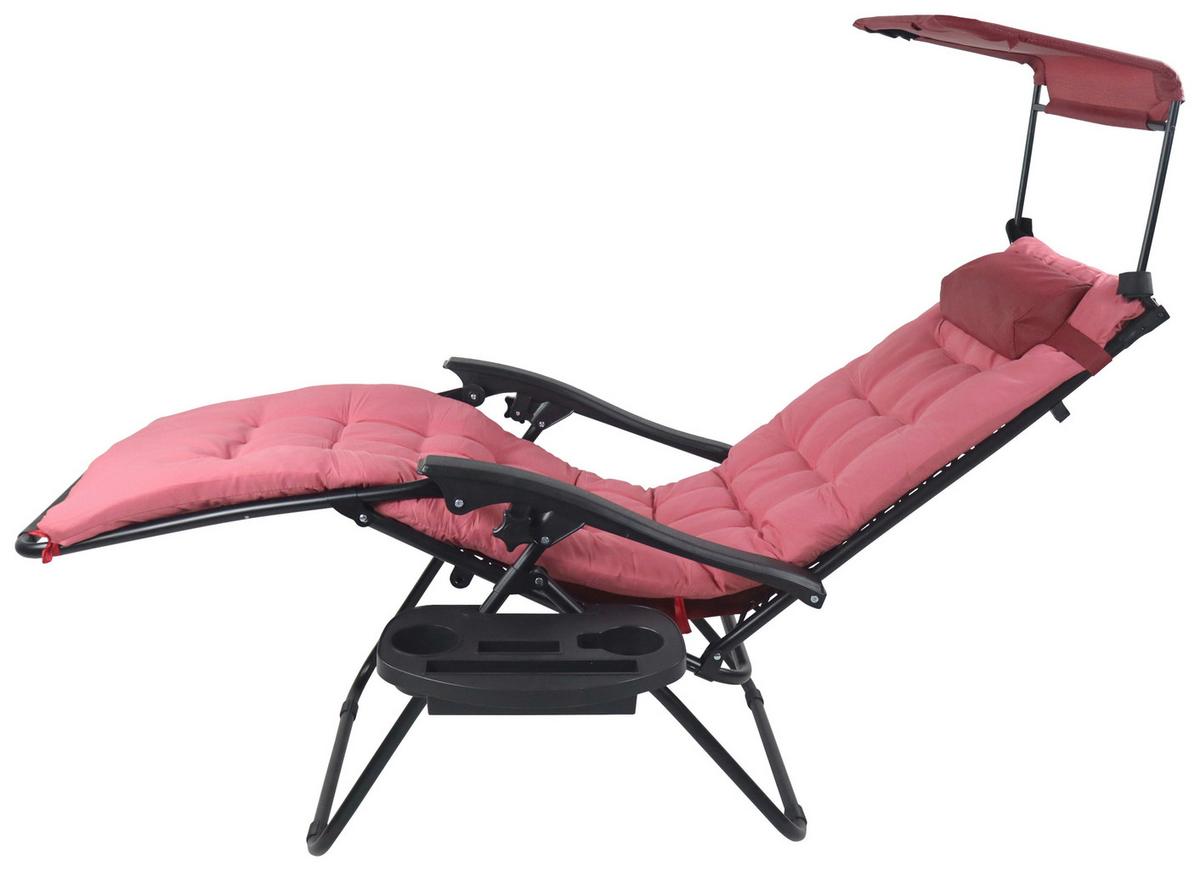 GARTENLIEGE MALTOSA XL - Rot, Modern, Textil/Metall (51/133/91cm) - Gardenson