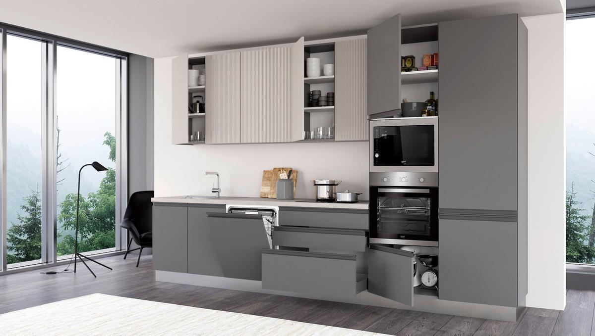 Blok Kuhinja S Aparatima New Helena 360 Sx - siva/kašmir, Konvencionalno, metal/drvo (360/240/60cm) - Mömax