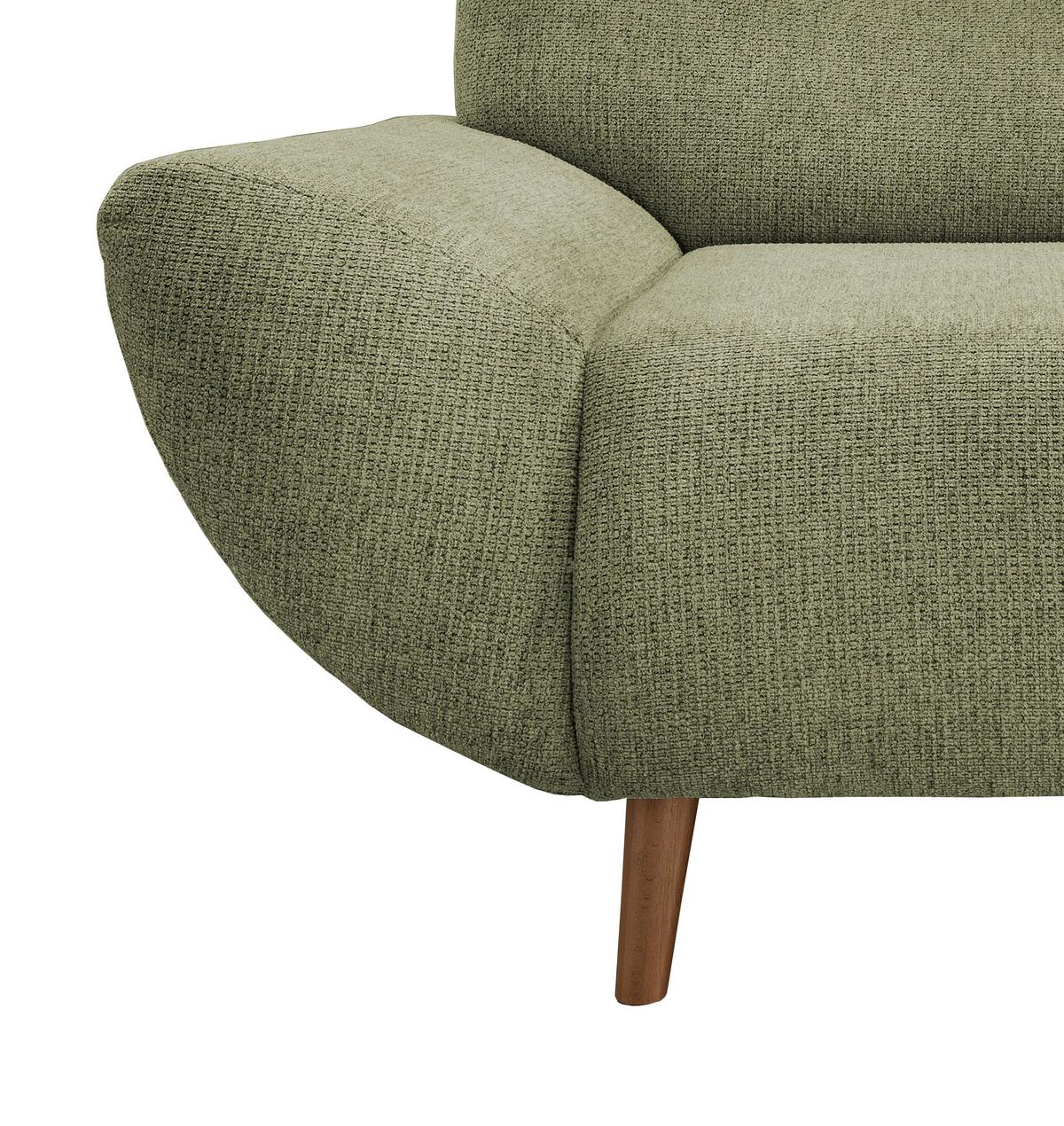 3-Sitzer-Sofa Drago Grün Chenille - Wildeiche/Grün, MODERN, Holz/Textil (205/81/90cm) - MID.YOU