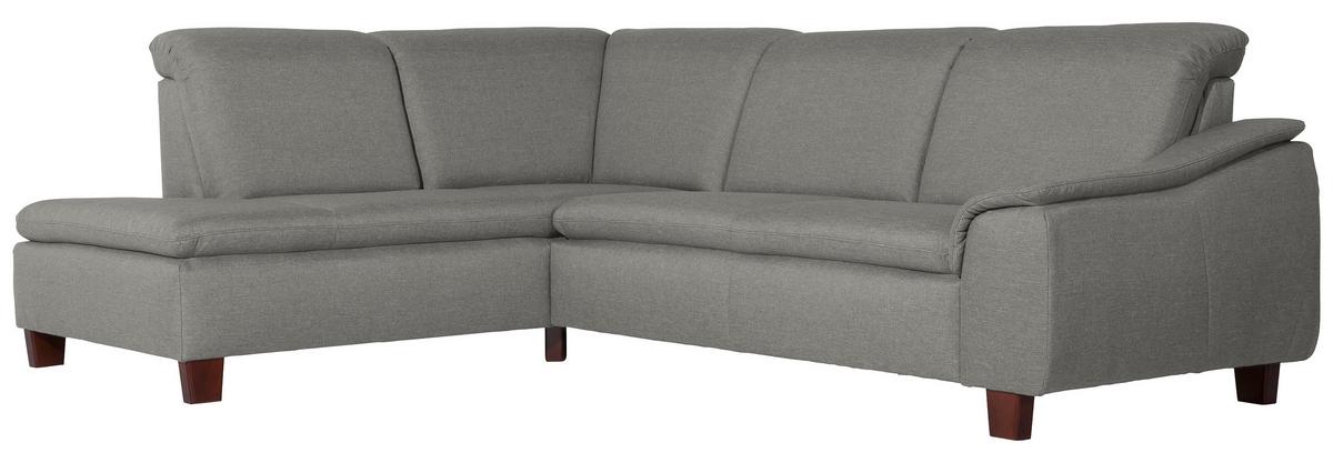 ECKSOFA AARON - Nussbaumfarben/Hellgrau, Design, Holz/Textil (187/247cm) - Max Winzer