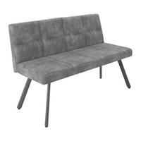 Klop Milos, Siva - siva/črna, Moderno, kovina/tekstil (140/85/60cm)