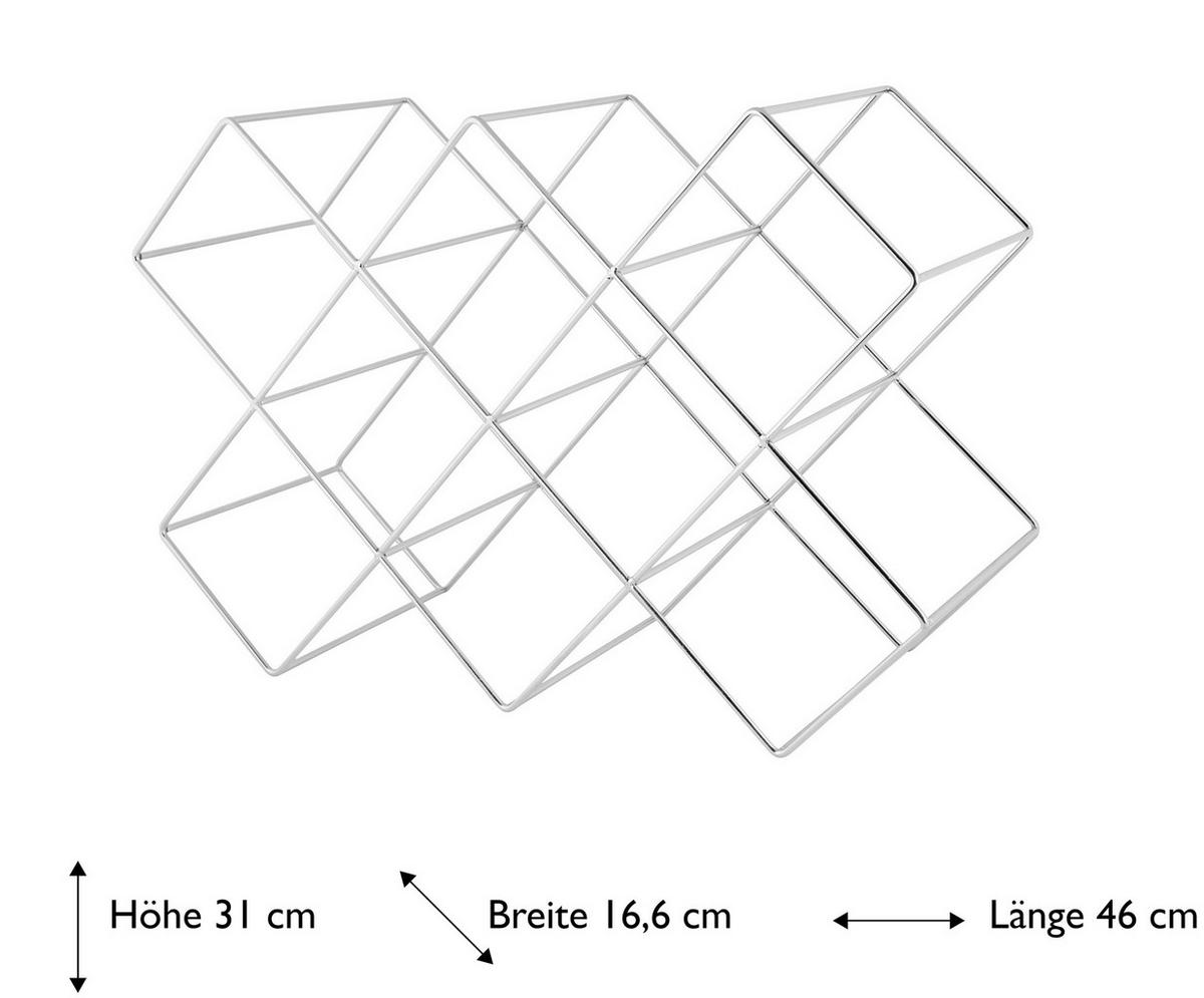 Bortartó Polc Ew-Wr-1791 - ezüstszínű, Basics, fém (46/16,6/31cm) - Echtwerk