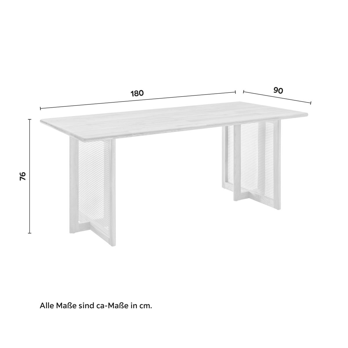 Esstisch Novara in Holz Esche massiv ca. 180x90x76 cm - Eschefarben, MODERN, Holz (180/90/76cm) - Bessagi Home