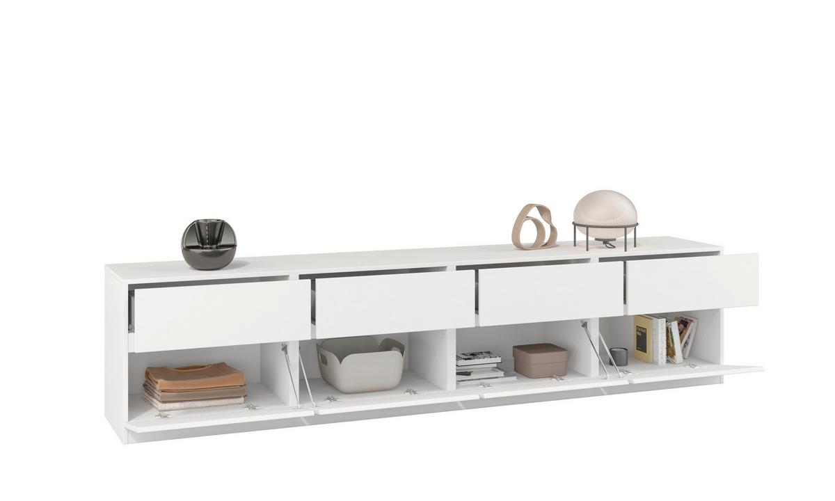 KOMODA NISKA BERN - biały, Design, materiał drewnopochodny (225/52,5/40cm) - MID.YOU