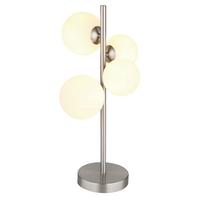 Led Asztali Lámpa 56140-4t - opál/nikkelszínű, Konventionell, műanyag/Üveg (27/23cm) - Globo