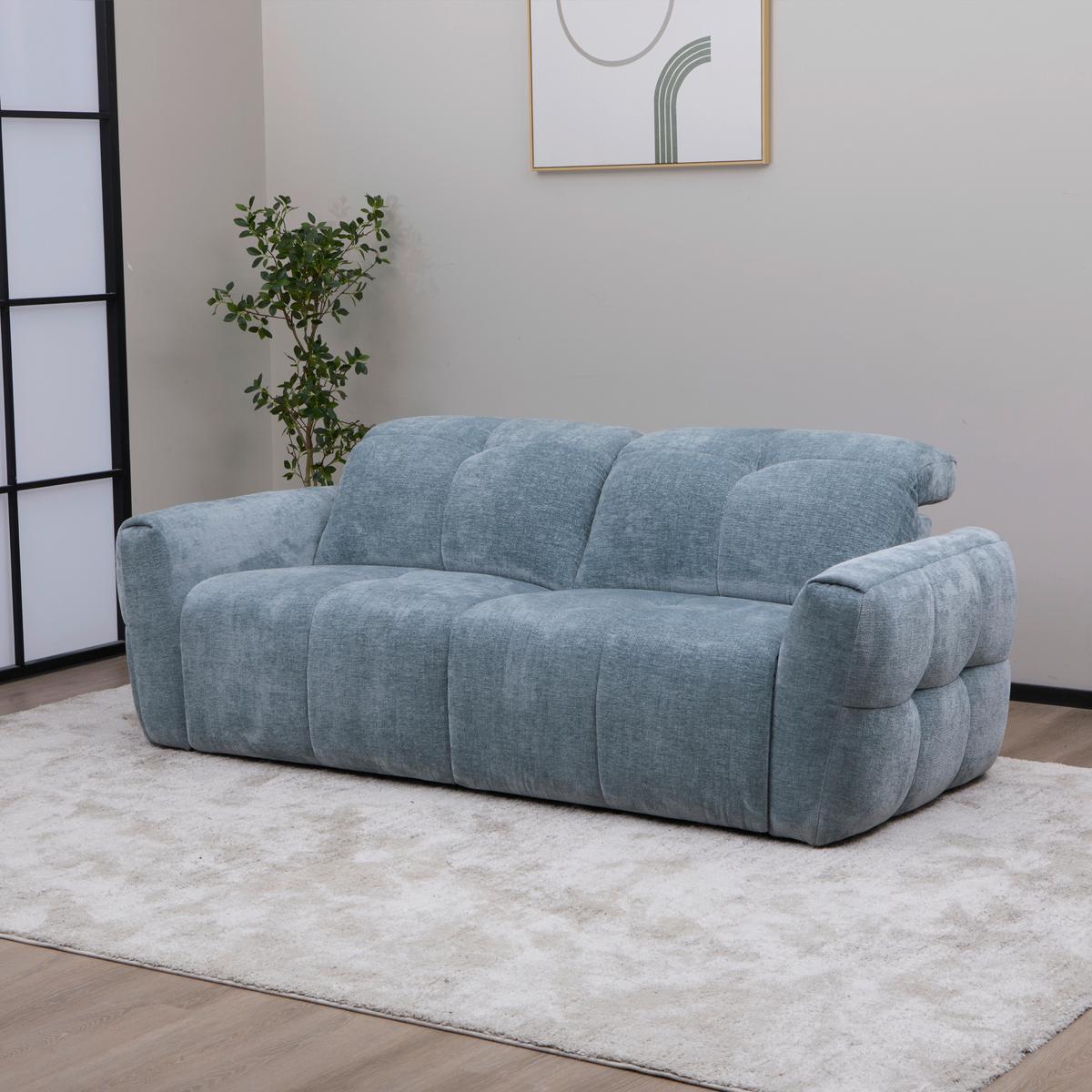 Trosjed Luna - crna/svijetlo plava, Moderno, drvo/metal (219/80/105cm) - Mömax
