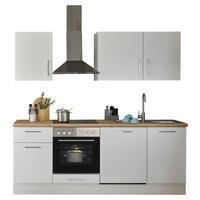 Küchenblock TURIN 220cm weiß/Artisan ohne Geräte - Chromfarben/Weiß, MODERN, Holzwerkstoff/Metall (220cm)