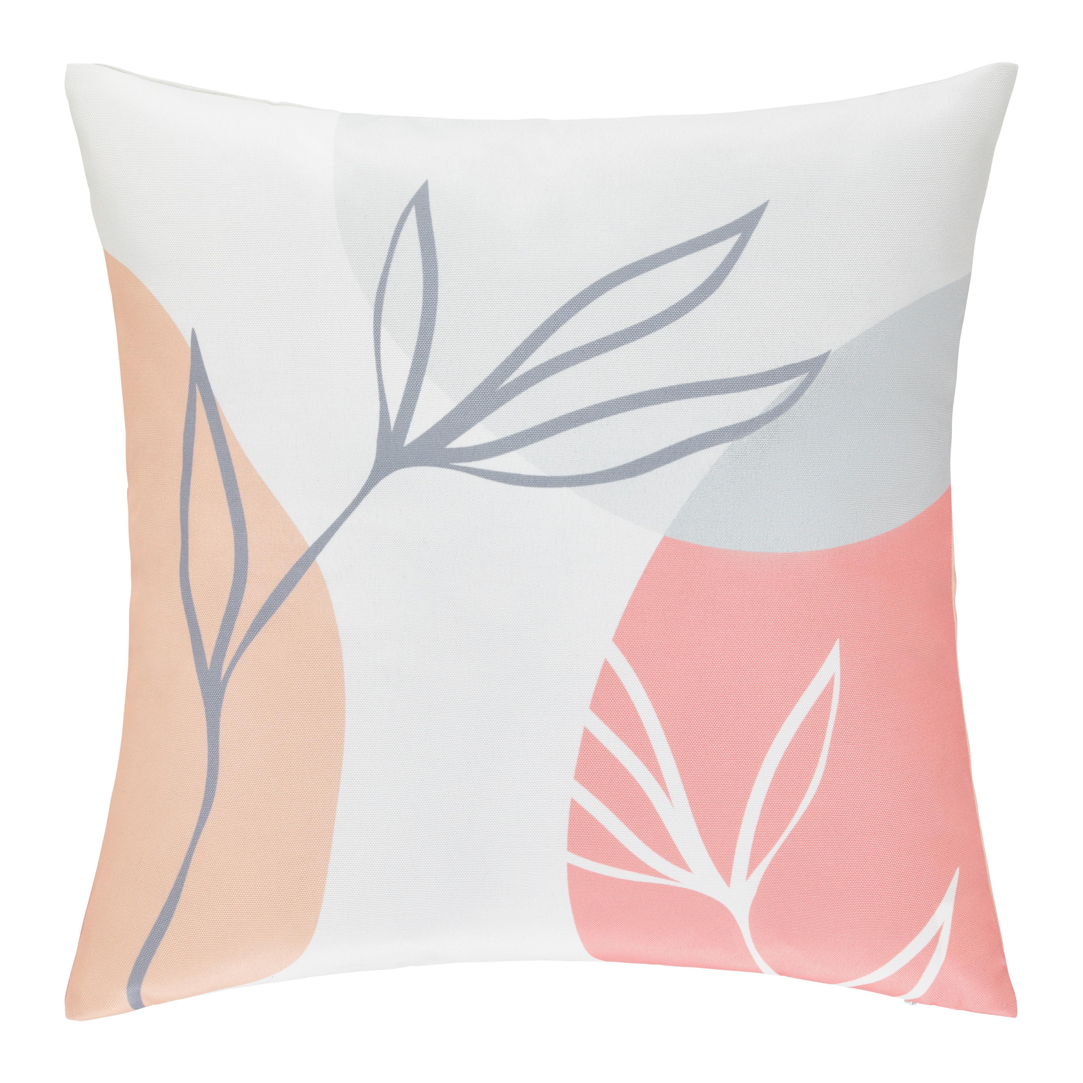 Outdoor-Kissen Halbkreis/Blatt ca. 45x45cm - Salbeigrün/Hellgrau, Konventionell (45/45cm) - Modern Living