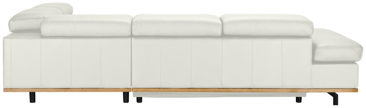 Wohnlandschaft Carmen rechts Weiß - Schwarz/Weiß, MODERN, Leder/Holz (292/72/226cm) - Premium Living
