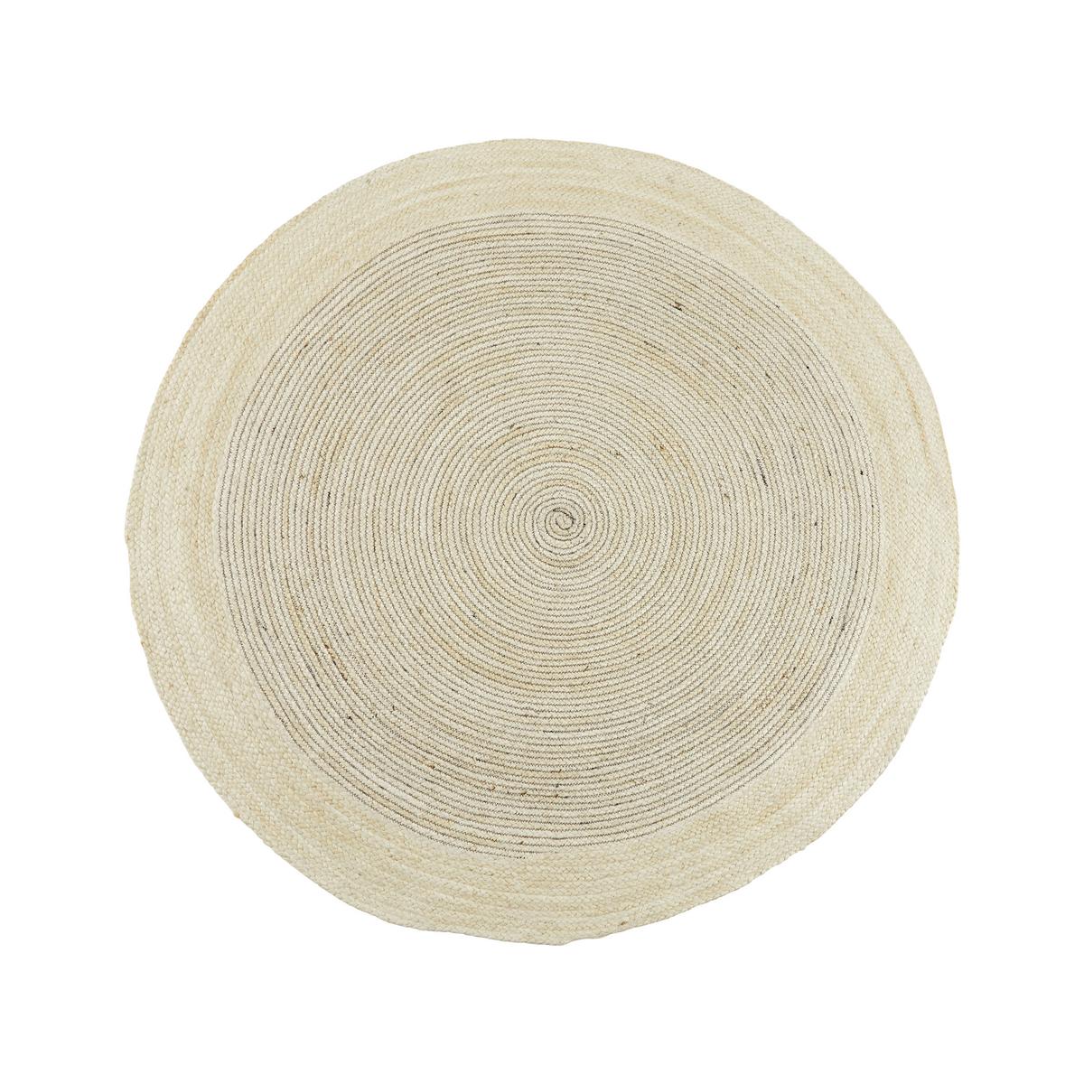 Teppich Kiara in Weiß/Grau Ø ca. 160cm - Weiß, MODERN, Textil (160cm)