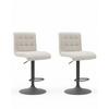 BARHOCKER-SET ERIKA H 2ER-SET - Beige/Schwarz, MODERN, Textil/Metall (47/93-114/57cm) - MID.YOU