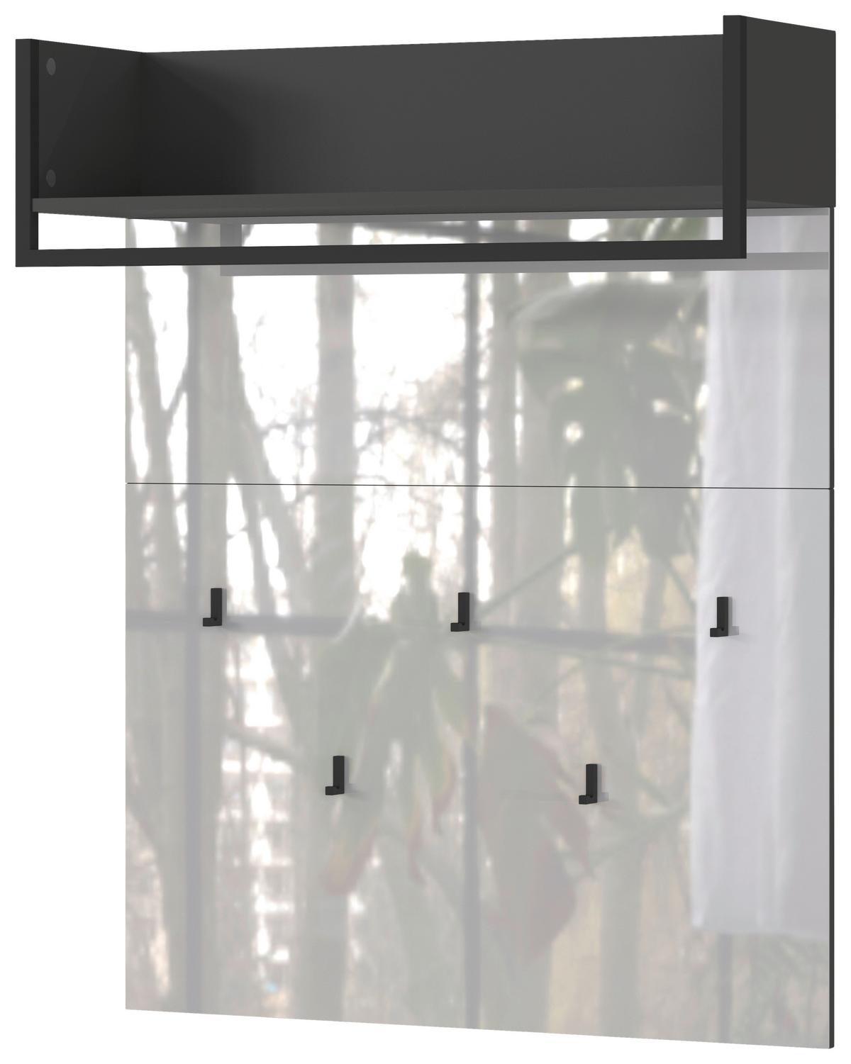 GARDEROBENPANEEL CEDUNA -EXKLUSIV- - Graphitfarben, Modern, Glas/Holzwerkstoff (89/114/30cm) - Premium Living