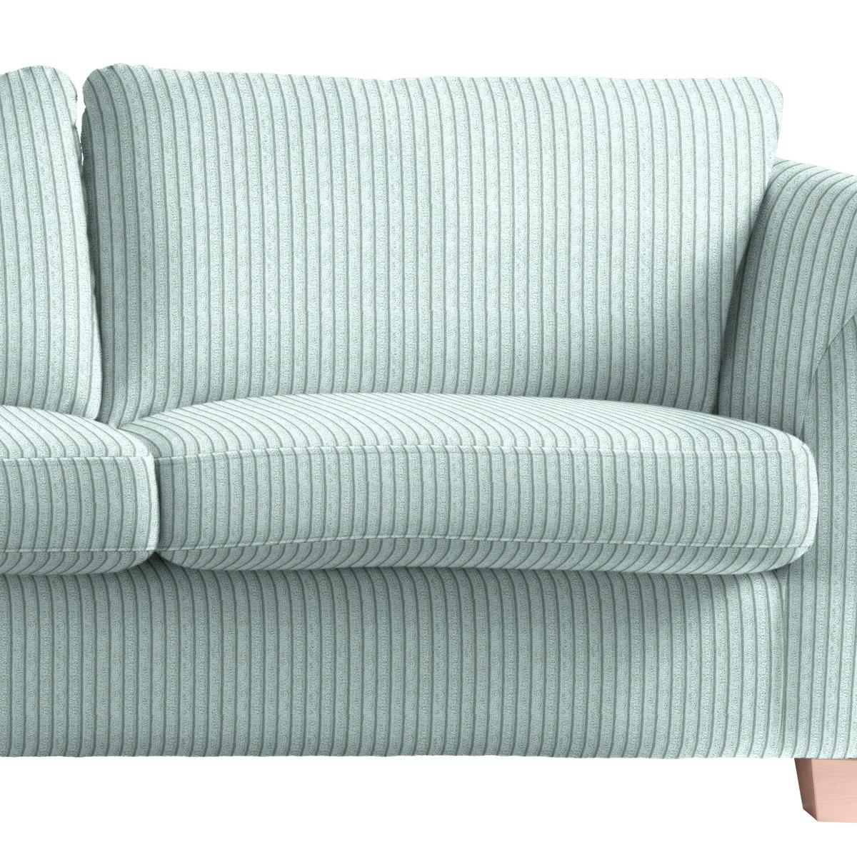 3-Sitzer-Sofa Devado Hellblau Cord - Naturfarben/Hellblau, Holz/Textil (216/70-85/95cm) - Mömax