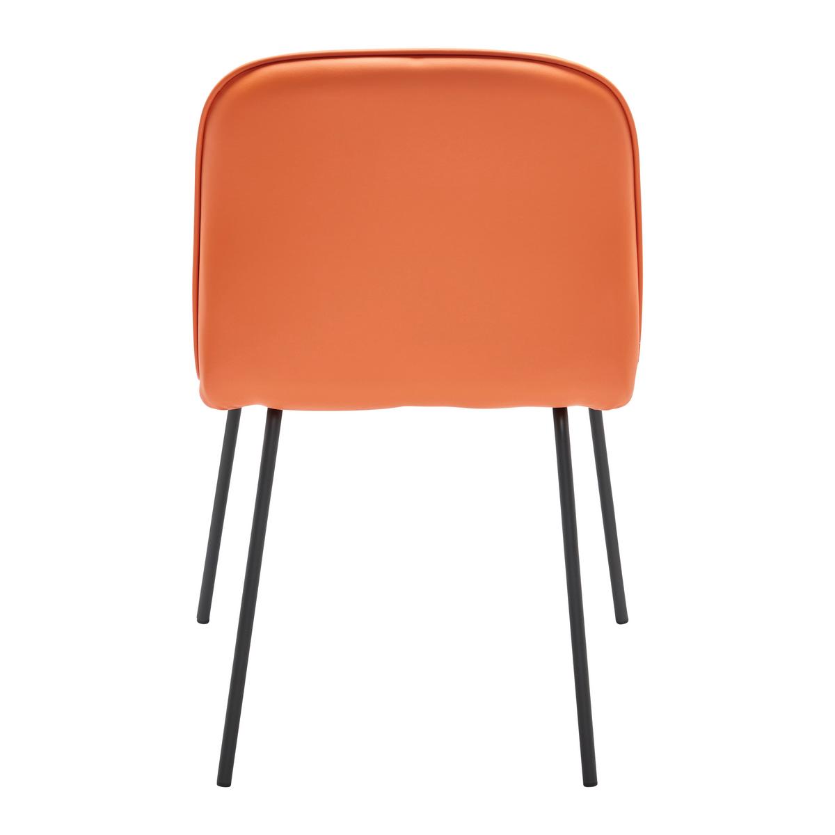 Stuhl Ellis Orange Lederlook Gepolstert - Schwarz/Orange, MODERN, Holz/Textil (43/80/50cm) - Bessagi Home