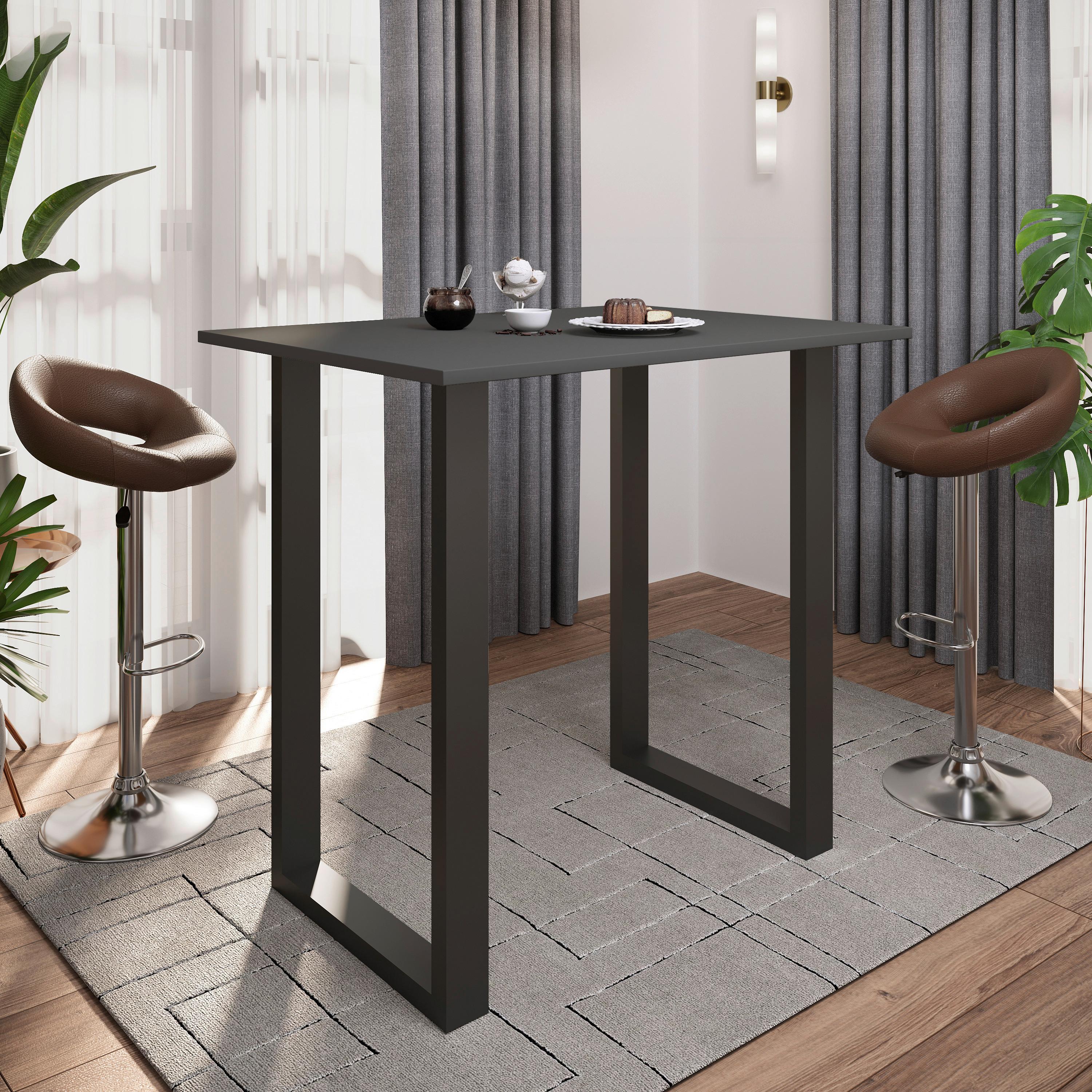 Barska Miza Xona, Antracit, Črna, 110x80cm - črna/antracit, Konvencionalno, kovina/leseni material (110/80/102cm)