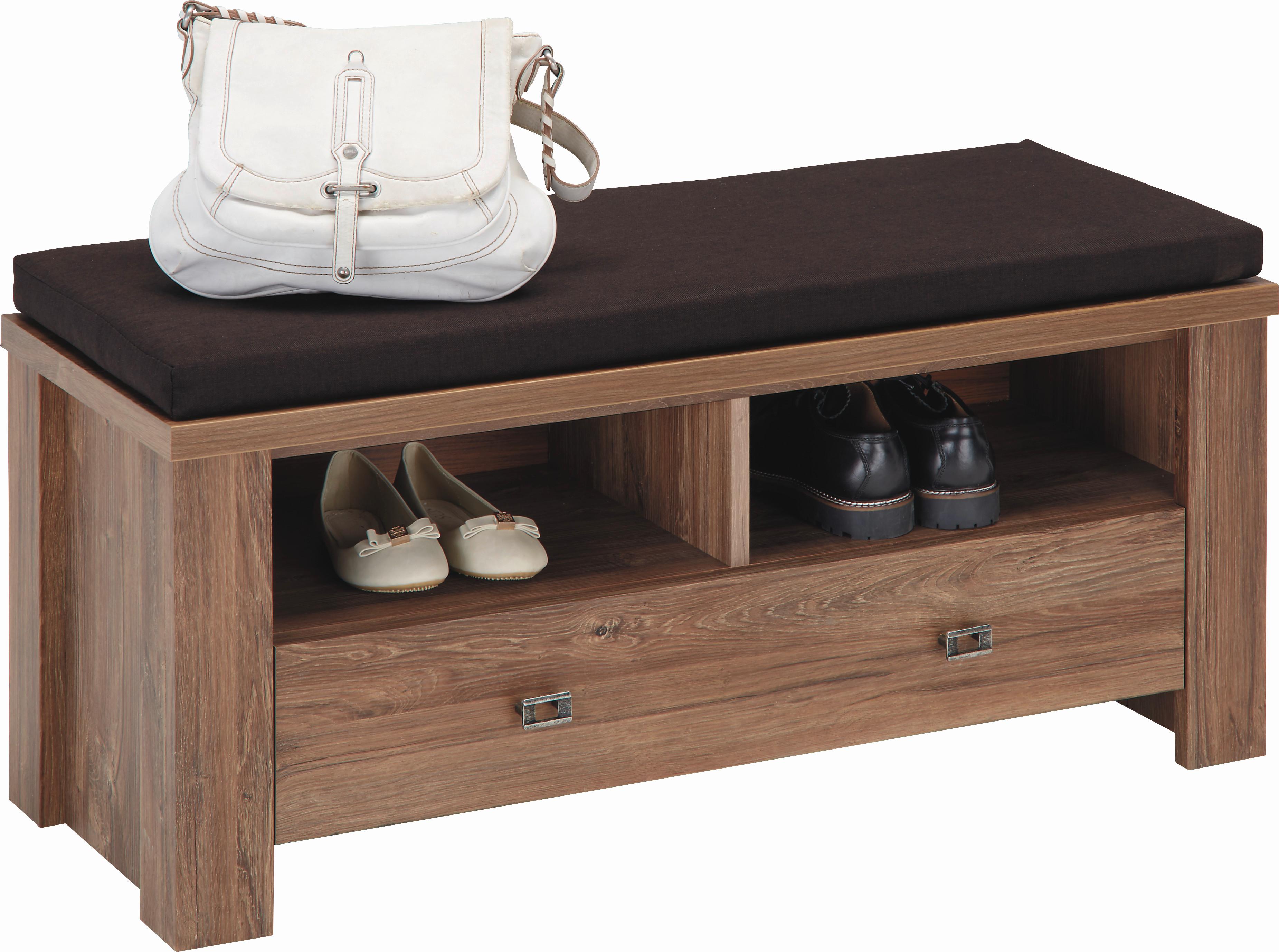 Klupa Za Predsoblje Brüssel - tamno smeđa/boje nikla, Lifestyle, drvni materijal/metal (100/48/40cm) - Zandiara