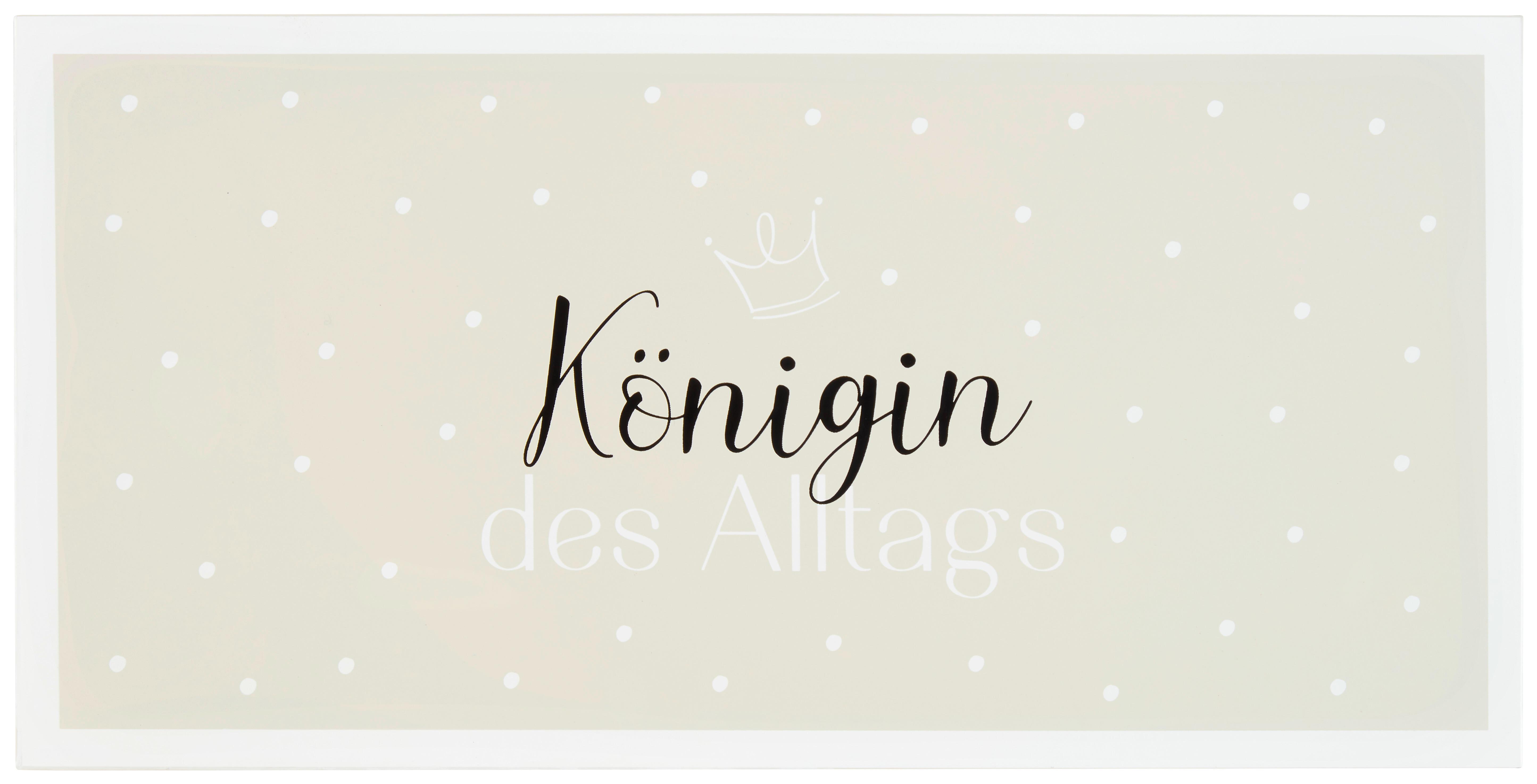 Dekoschild Wording in Creme - Creme/Schwarz, Design, Metall (40/20cm)