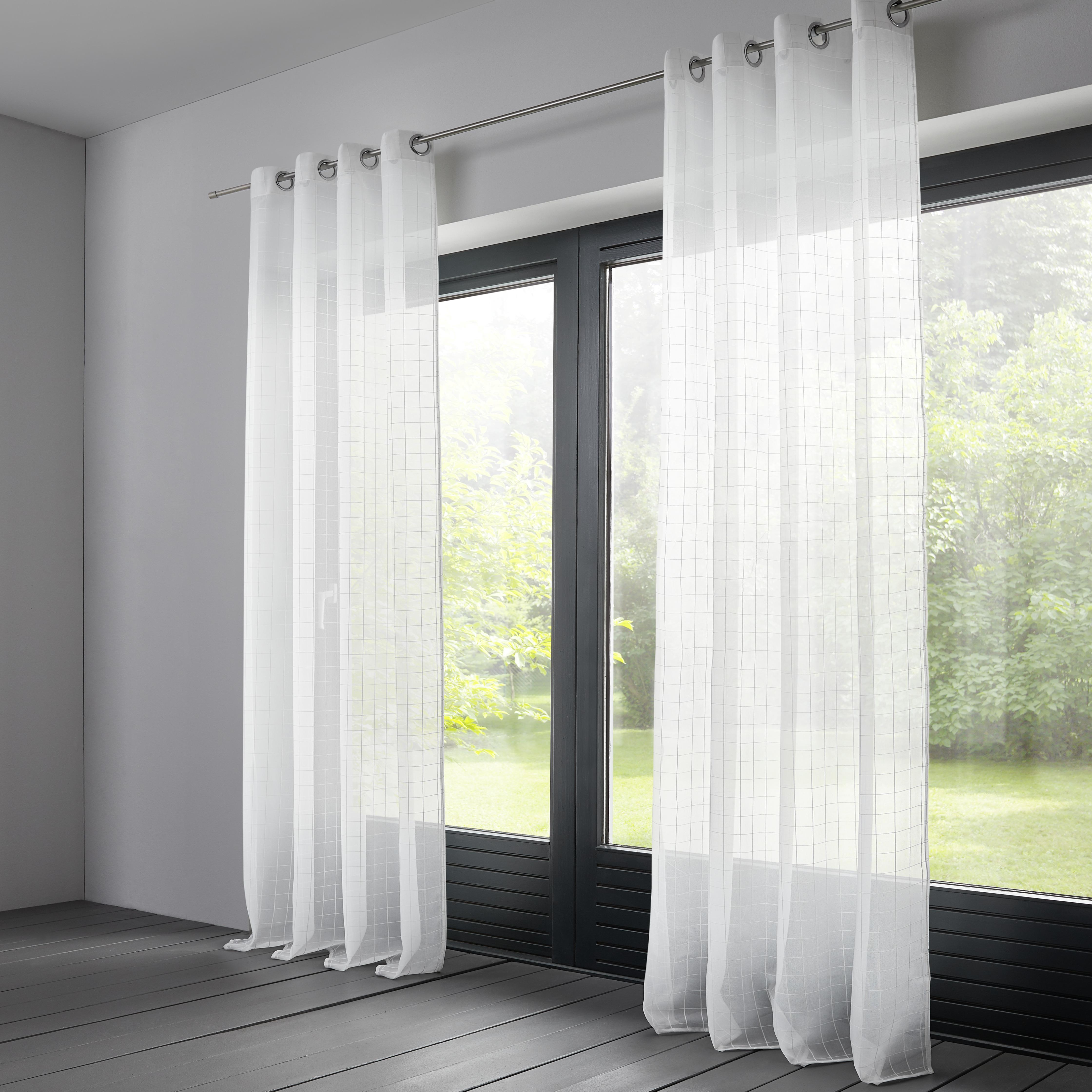 ZASŁONA NA PRZELOTKACH EILEEN - biały, Modern, tkanina (140/245cm) - Bessagi Home