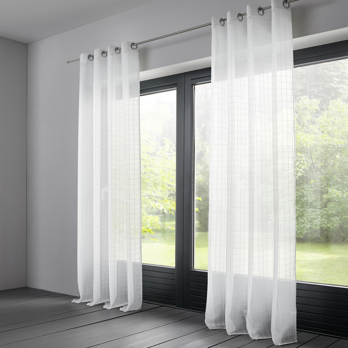 ZASŁONA NA PRZELOTKACH EILEEN - biały, Modern, tkanina (140/245cm) - Bessagi Home