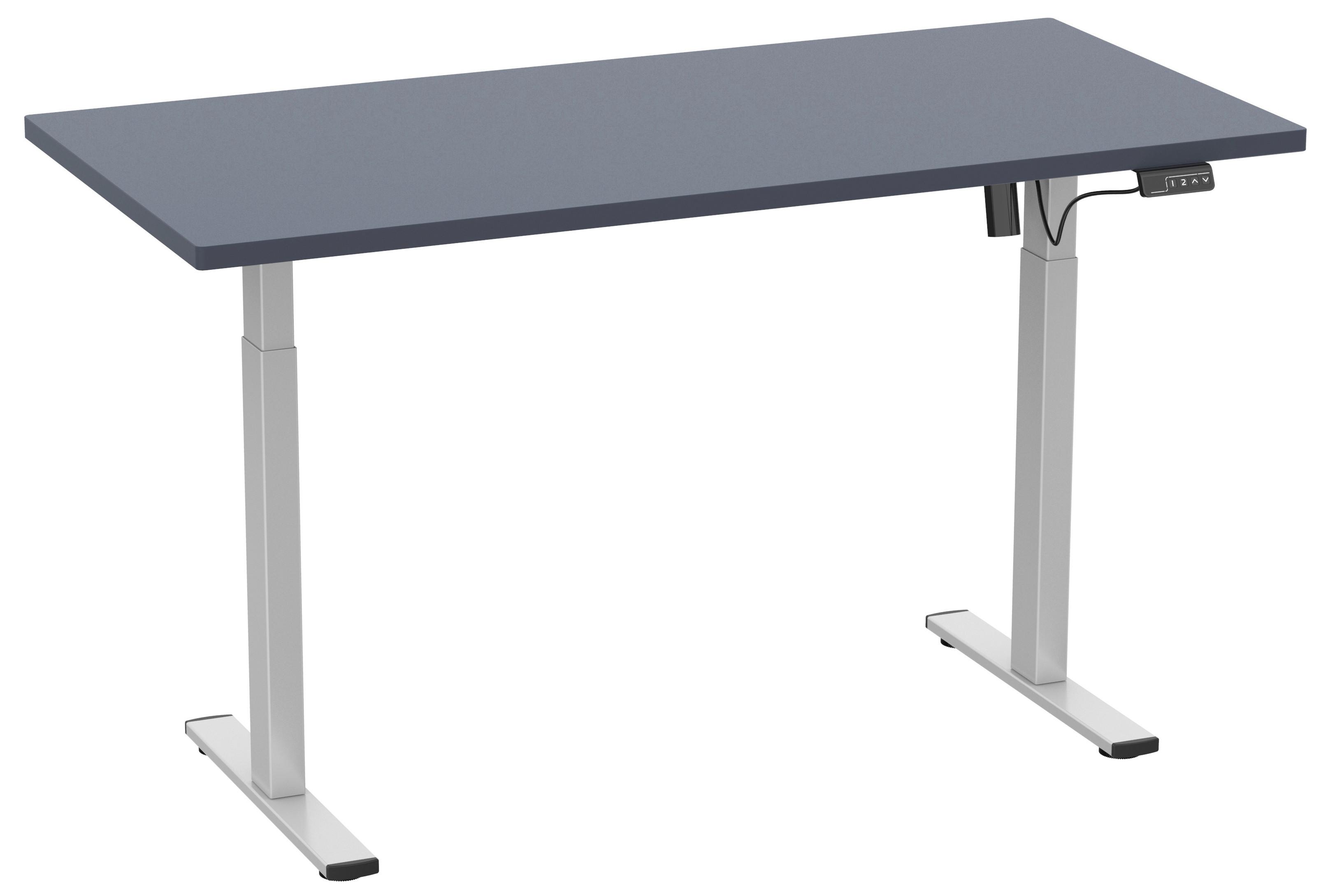SCHREIBTISCH E-LONA - Anthrazit/Silberfarben, Design, Holzwerkstoff/Metall (140/71/80cm) - MID.YOU