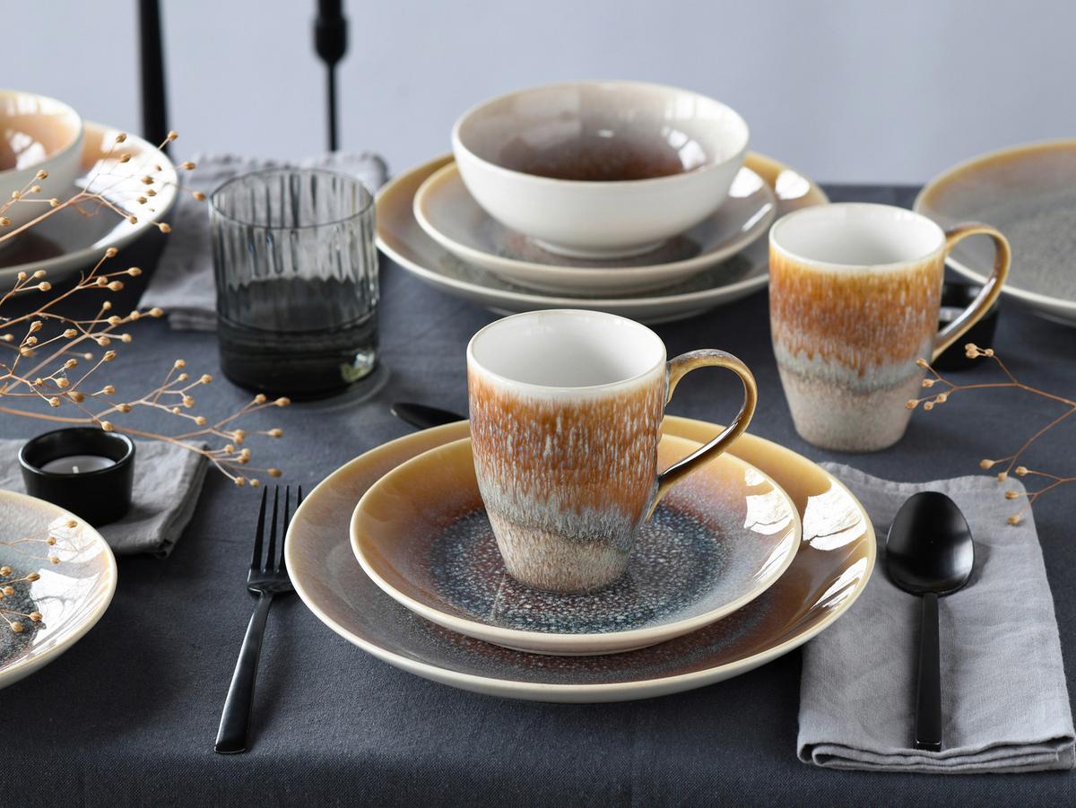 Kombinirani Servis Caldera Sand, 16-Delni - bela/peščene barve, Basics, keramika - Creatable