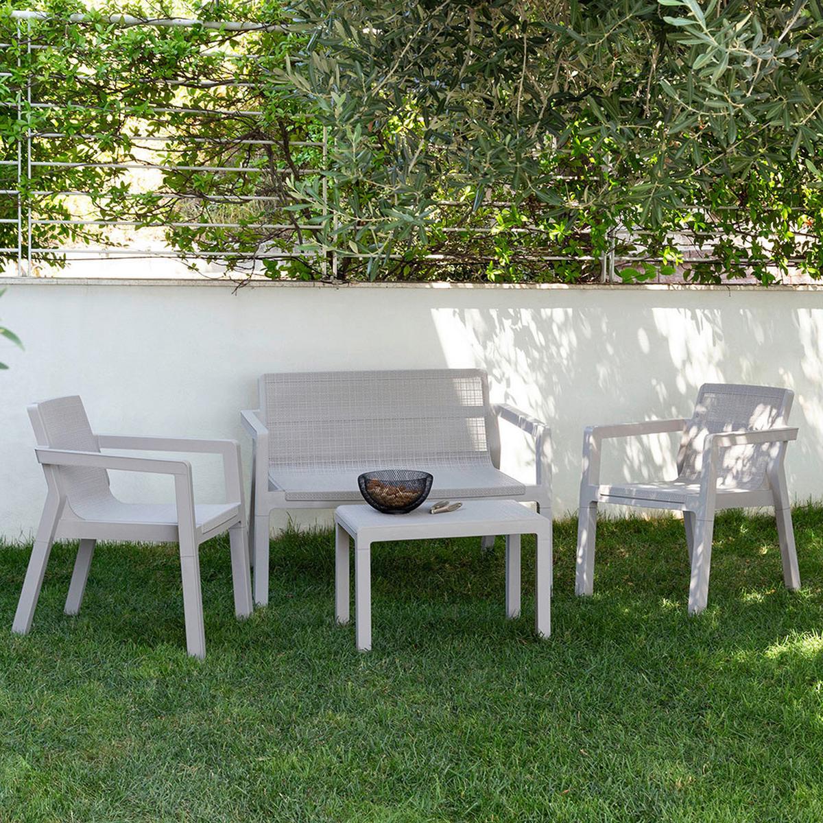 Vrtni Set Alba, Peščene Barve, 4-Delno - peščene barve, Basics, umetna masa (124/47/74cm) - Mömax