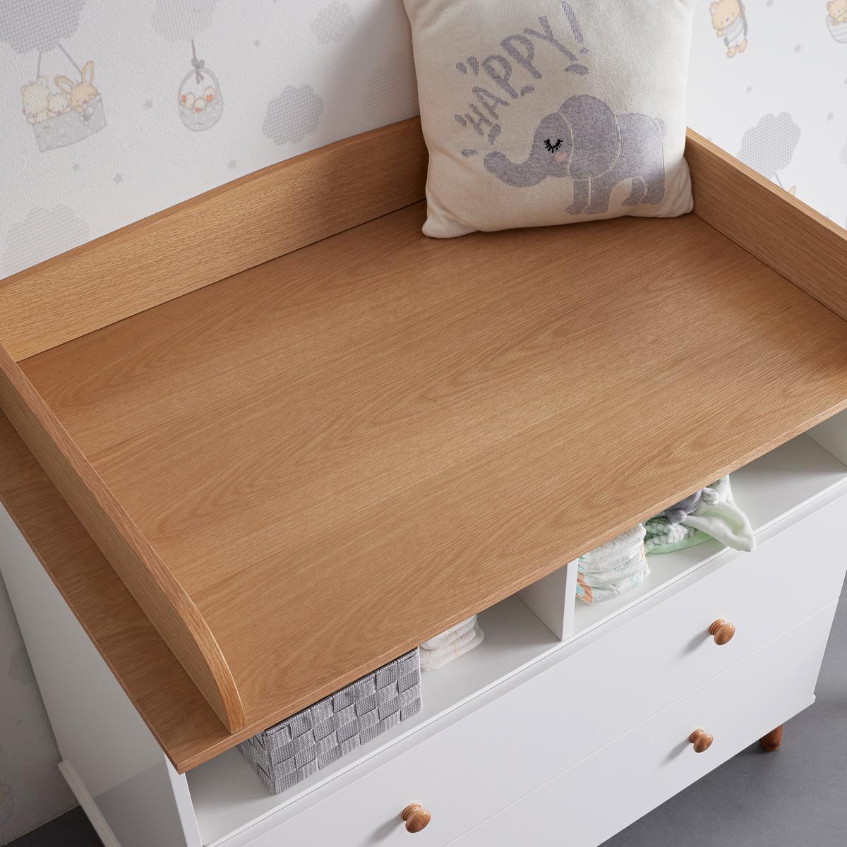Pelenkázó Komód Lou - feketefenyő/fehér, Modern, fa (98/98/60cm) - Bessagi Kids