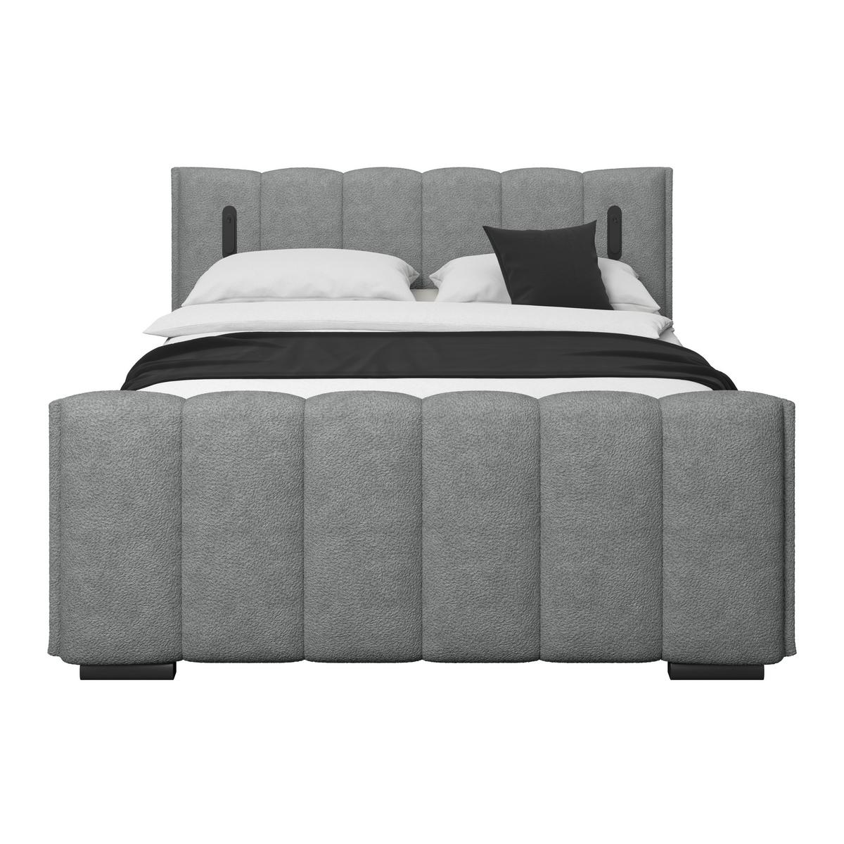 Boxspring Krevet Elysia - tamno siva/crna, Trend, drvni materijal/drvo (160/200cm) - Premium Living