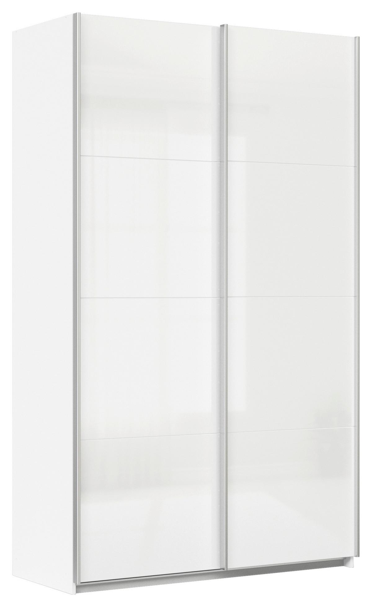 Ormar S Kliznim Vratima Feldkirch - bijela/bijela visoki sjaj, Moderno, drvni materijal/metal (136/229/62cm) - Modern Living