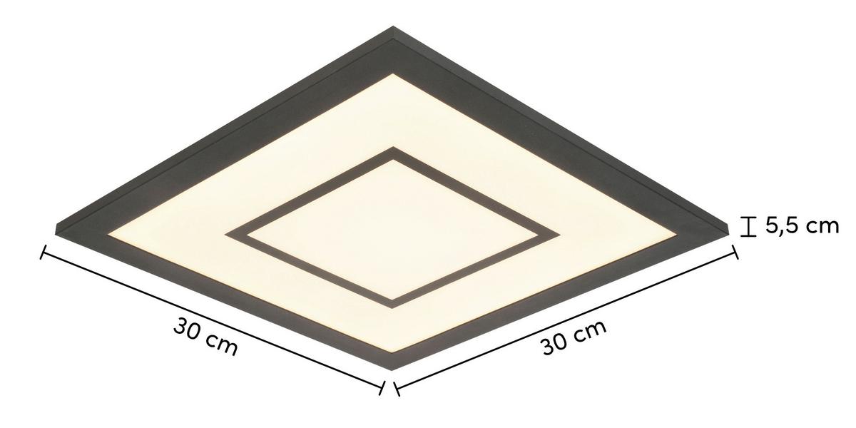 LAMPA SUFITOWA LED PREM - czarny, Modern, tworzywo sztuczne/metal (30/30/5,5cm) - Modern Living