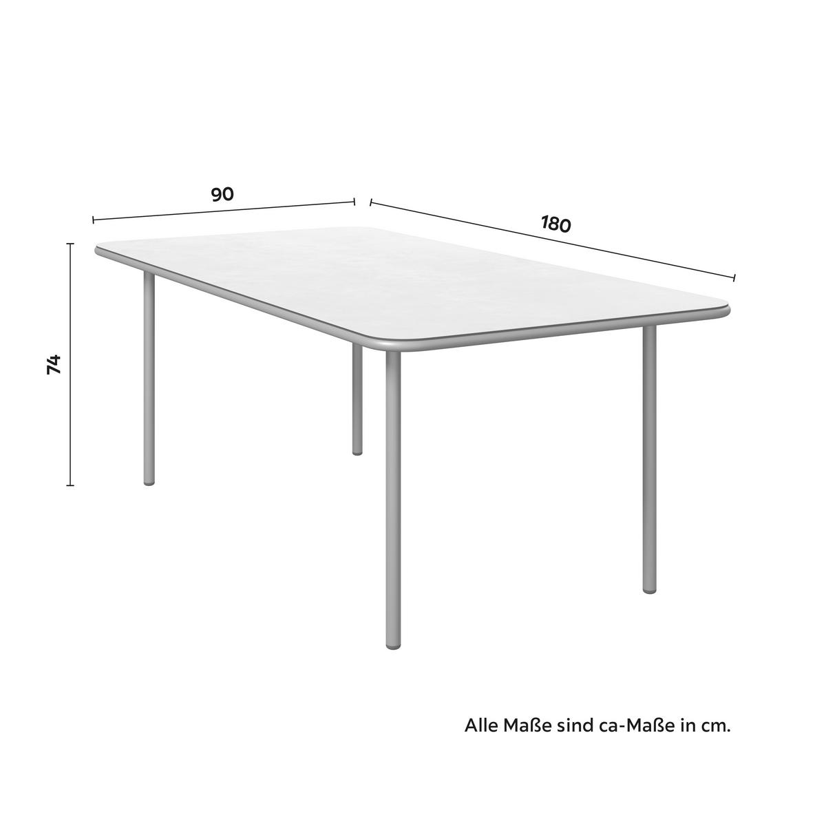 Gartentischgruppe Kanada Creme/Hellgrau - Creme/Hellgrau, MODERN, Glas/Textil (180/90/74cm)