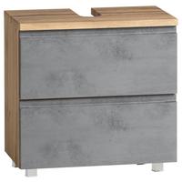 Waschbeckenunterschrank Varese ca. 60x56 cm Wotan Eiche - Eiche Wotan/Hellgrau, MODERN, Holzwerkstoff (60/56/35cm) - Held