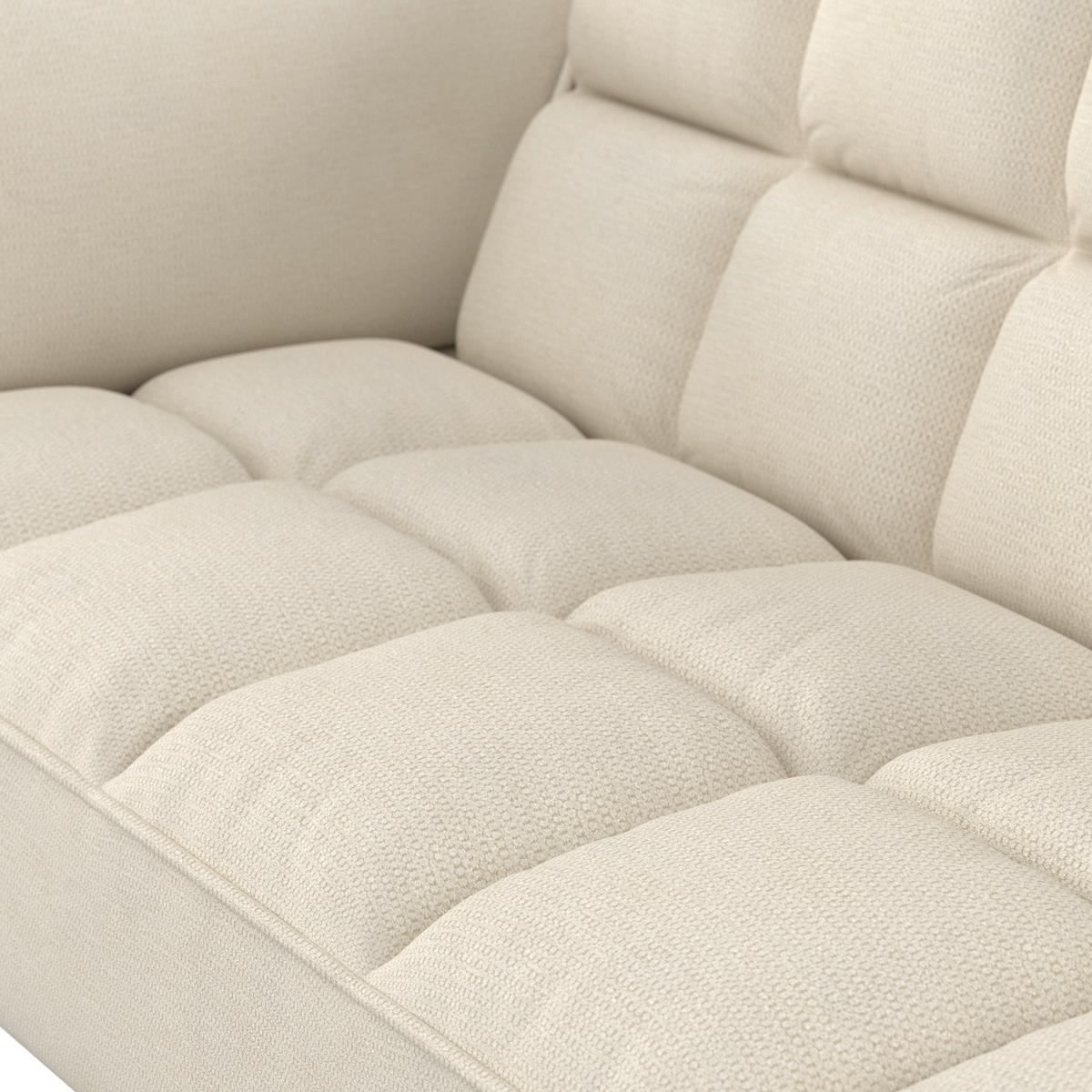Schlafsofa Cora Webstoff Creme - Creme/Naturfarben, MODERN, Holz/Textil (214/92/81cm) - Bessagi Home