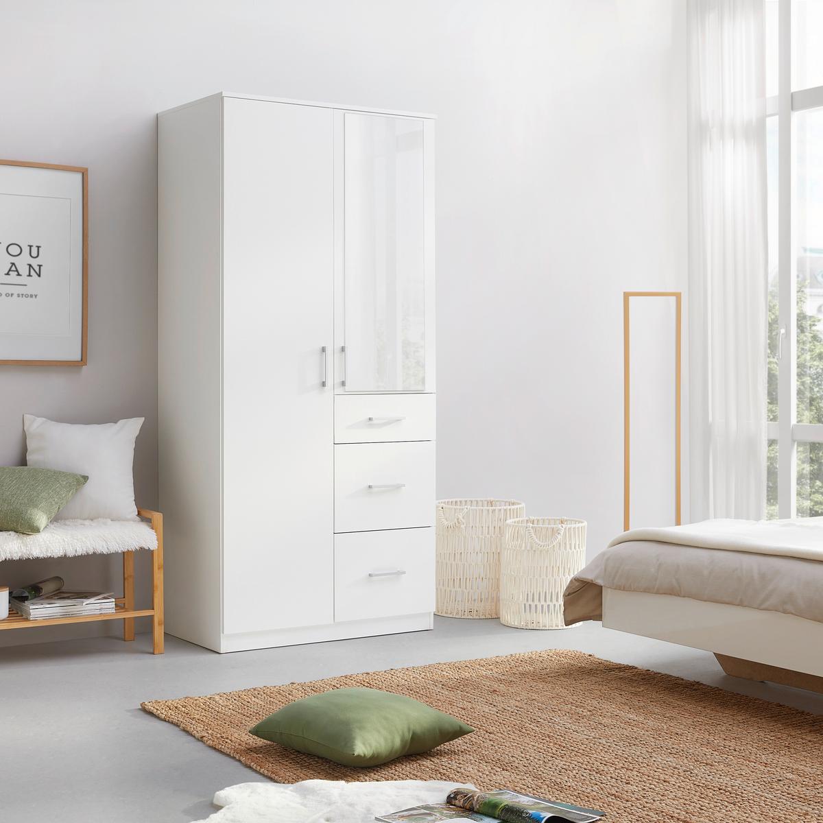 Drehtürenschrank Lasse Weiß - Weiß, KONVENTIONELL, Holz (90/196/55cm) - Mömax