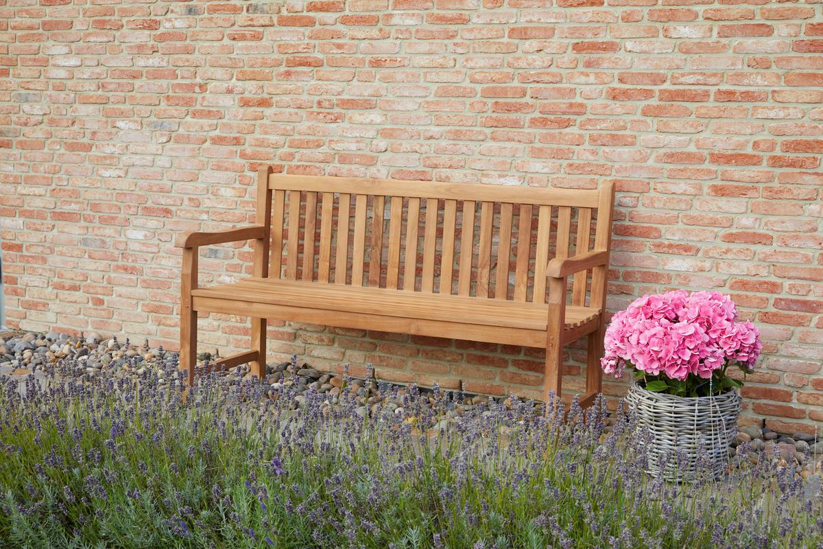 ŁAWKA OGRODOWA SEMERANG - kolor drewna tekowego, Natur, drewno (120/92/55cm) - Ambia Garden