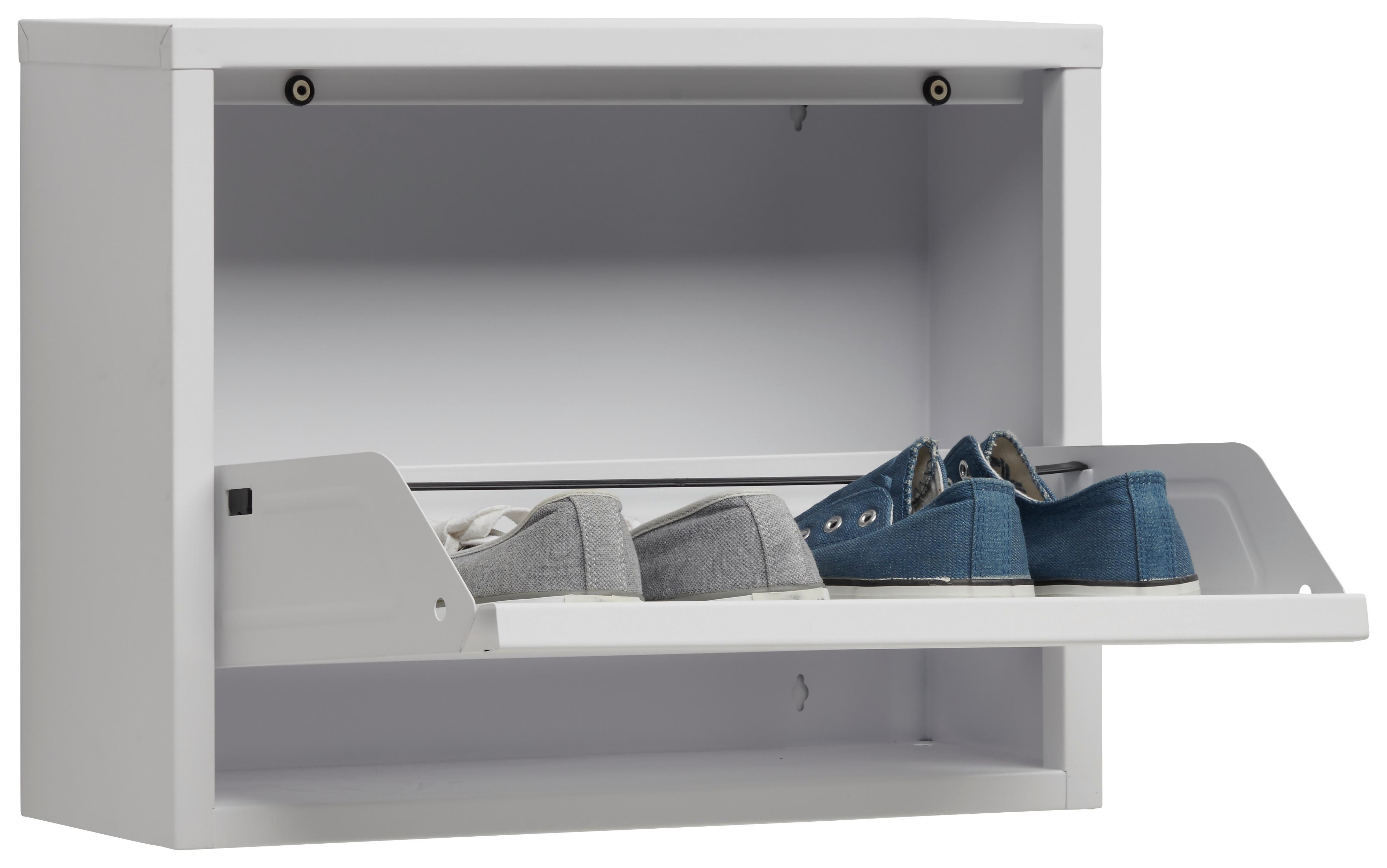 SZAFKA UCHYLNA NA BUTY FLY - biały, Basics, metal (50/37/15cm) - Carryhome